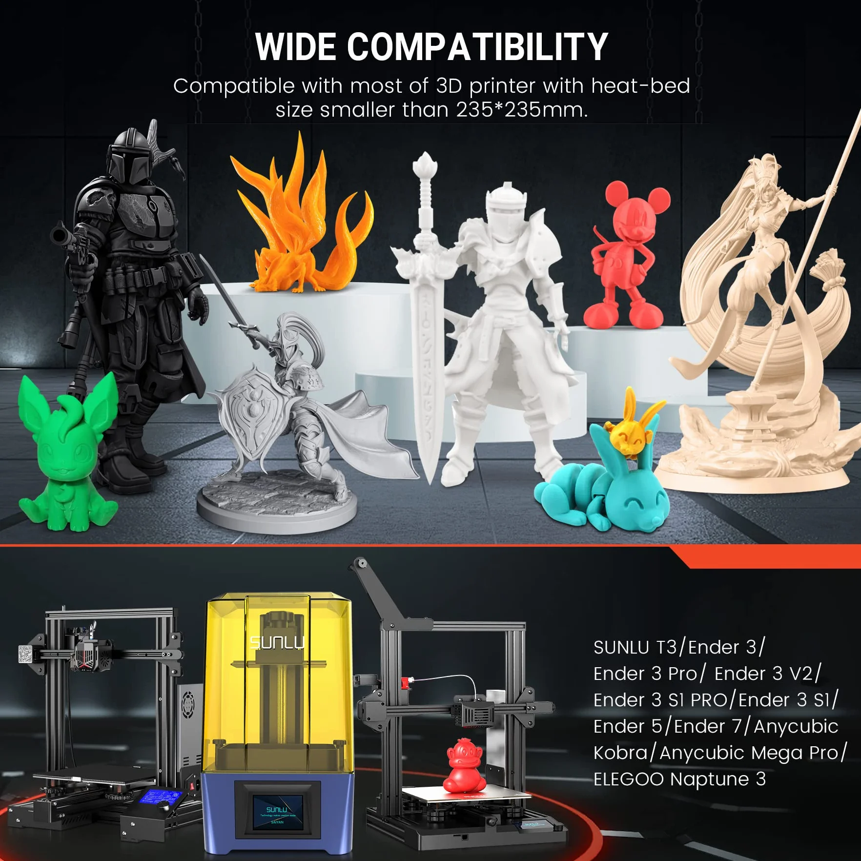 SUNLU Obudowa drukarki 3D, stała temperatura druku 3D dla filamentu ABS do drukarki 3D, obudowa drukarki 3D Ender 3/3 PRO zapewnia dużo miejsca, ognioodporna, wymiary 650 x 550 x 750 mm