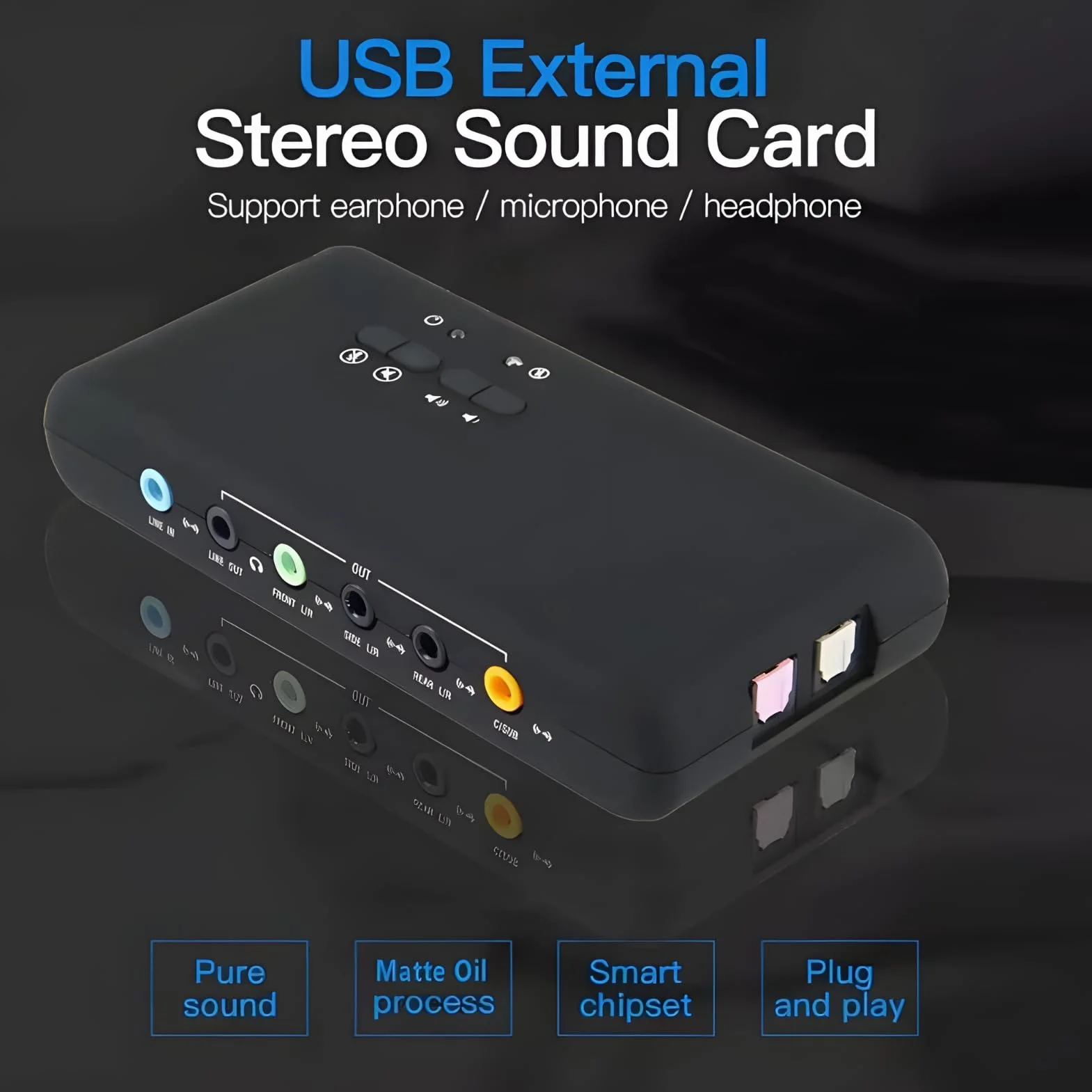 USB 7.1 Zewnętrzna Karta Dźwiękowa 8-kanałowa 12 Mb/s USB Soundbox 32KHz/44KHz/48KHz Podwójne Mikrofon na Komputerze na Komputerze PC na Komputerze Laptopa na PC na Komputerze PC