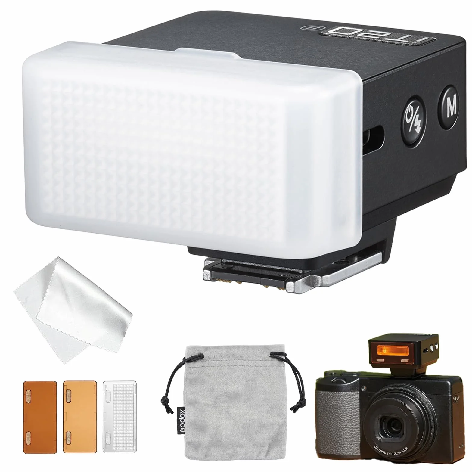 Godox iT20-R TTL mini lampa błyskowa do Ricoh GR III z dyfuzorem, kompatybilna z P-TTL, USB-C
