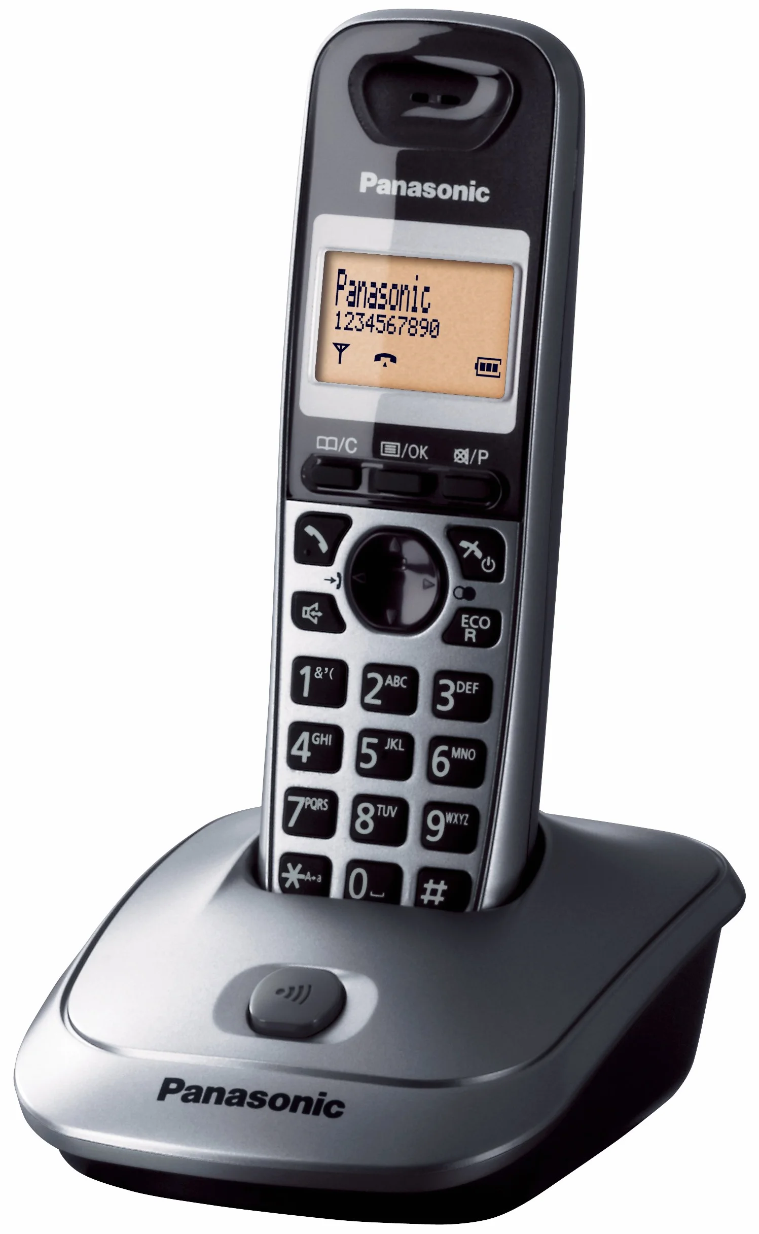 Panasonic KX-TG2511JTM Telefon Stacjonarny, Pomarańczowy/Szary/Czarny, 15 x 15 x 30 cm