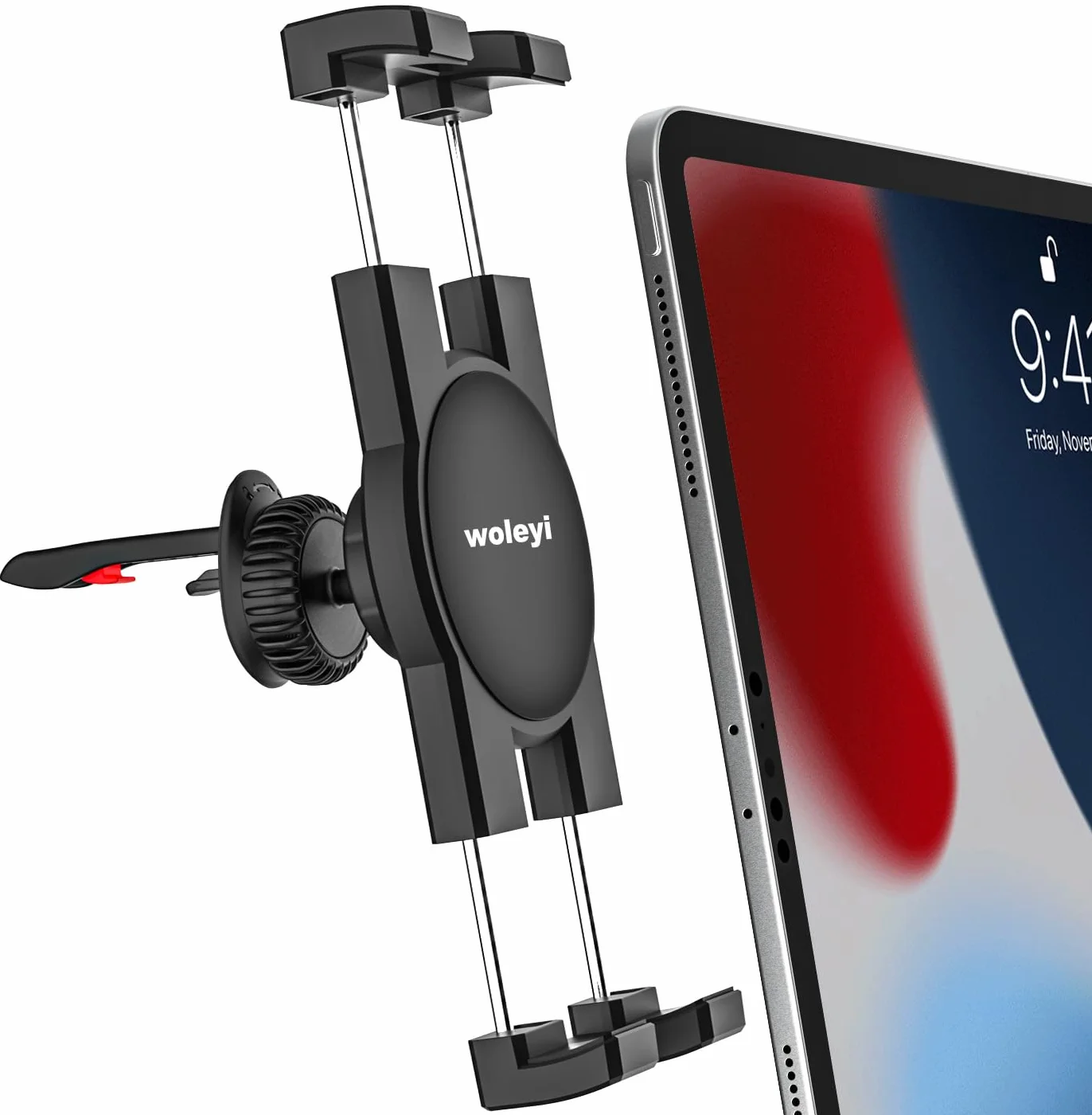 Uchwyt samochodowy do tabletu, wentylacja, uchwyt na tablet, kratka wentylacyjna, obrotowa, uchwyt samochodowy na telefon komórkowy i tablet, do iPad mini Air Pro, Galaxy Tab, Kindle, Fire