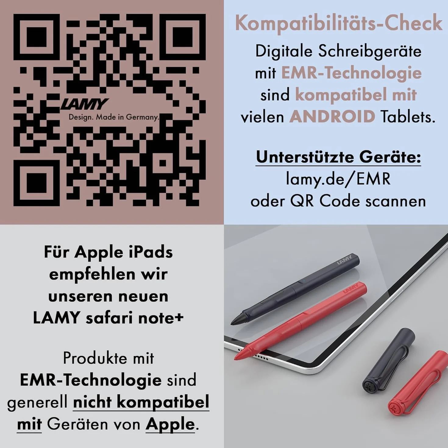 Lamy Zestaw składający się z AL-Star EMR Stylus Touch Pen & Lamy Lx EMR Stylus Pen pustego etui, cyfrowy rysik do tabletów, smartfonów i notebooków, wymienne końcówki kontaktowe POM, bez baterii