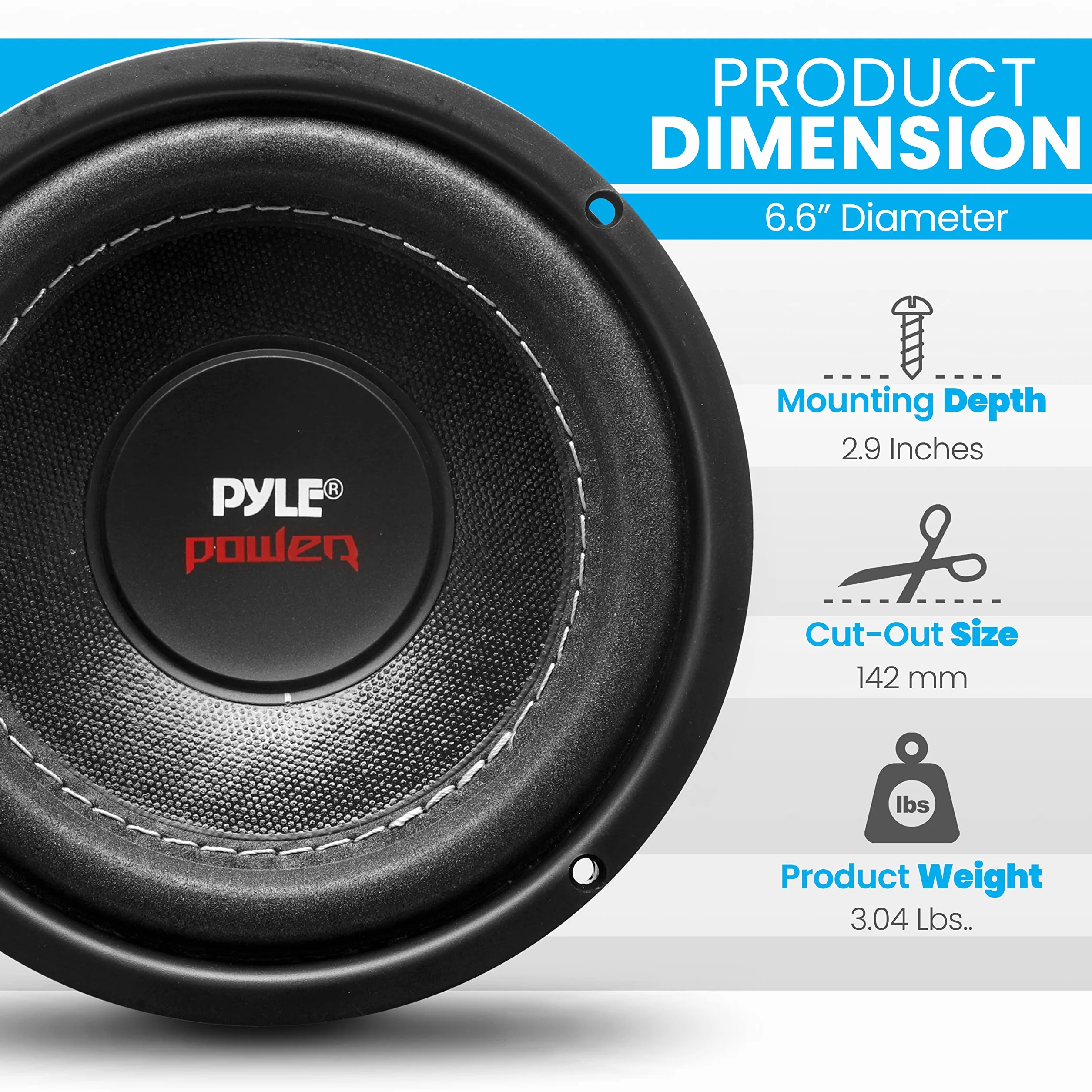 Pyle PLPW6D 6.5" 600W Dual Voice Coil 4 Ohm Car Subwoofer Speaker