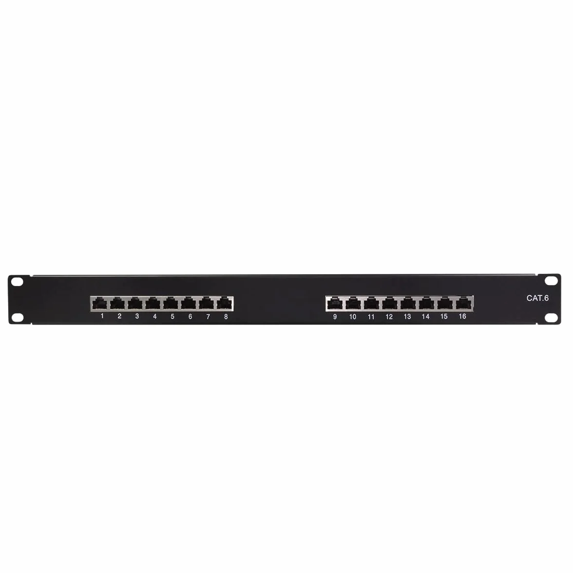 LogiLink Professional EconLine Cat.6 (250 MHz) panel krosowy - panel rozdzielczy, 19", STP (ekranowany) 16-portowy (RJ45), NP0057, czarny