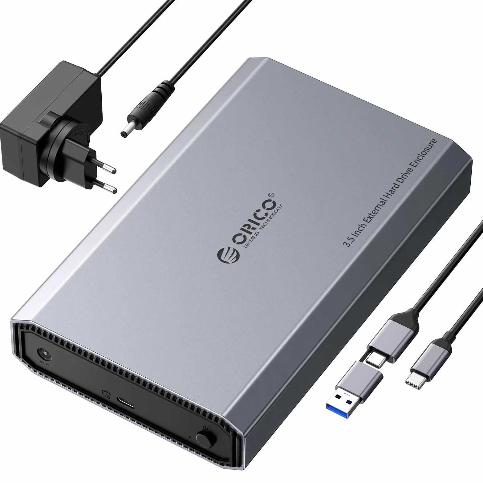 ORICO Aluminiowa obudowa dysku twardego 3,5 cala USB C 3.2 6 Gbps zewnętrzna HDD SATA SSD 20 TB