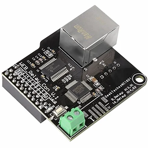 Keenso Ethernet 16-kanałowy moduł przekaźnika - Lan Wan Network Webserver moduł sterujący z portem RJ45 + NC1601, Default