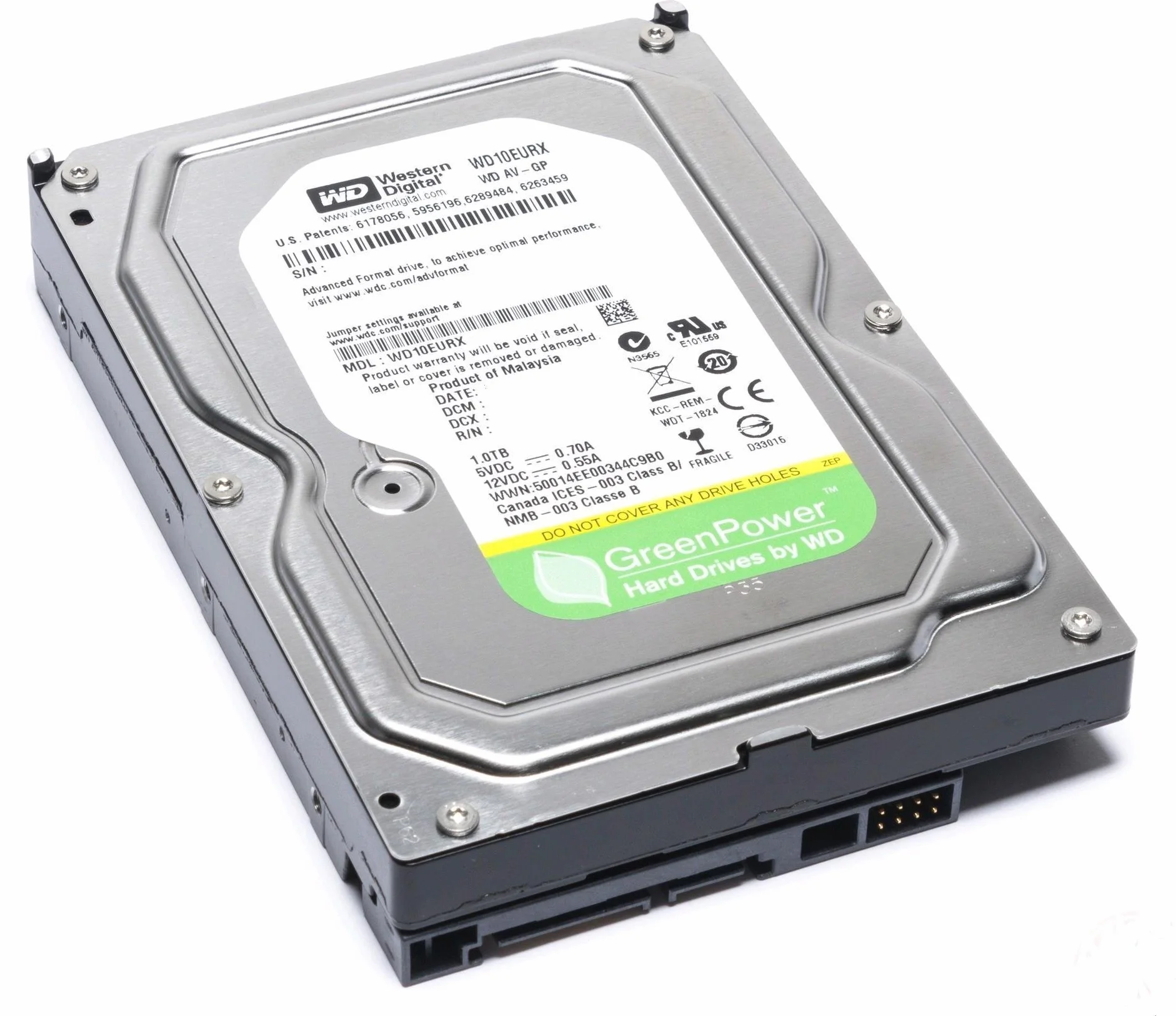 Western Digital WD10EURX AV-GP 1TB wewnętrzny dysk twardy 3,5" SATA 6 Gb/s 64 MB
