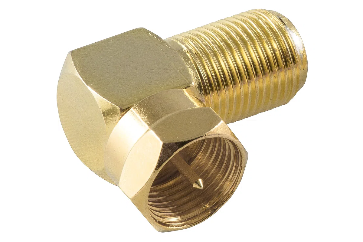 Poppstar 8 adapterów antenowych kątowych (zagiętych pod kątem 90 stopni) (złączka koncentryczna na wtyk typu F) wtyk kątowy do kabla koncentrycznego- antenowego, pozłacane
