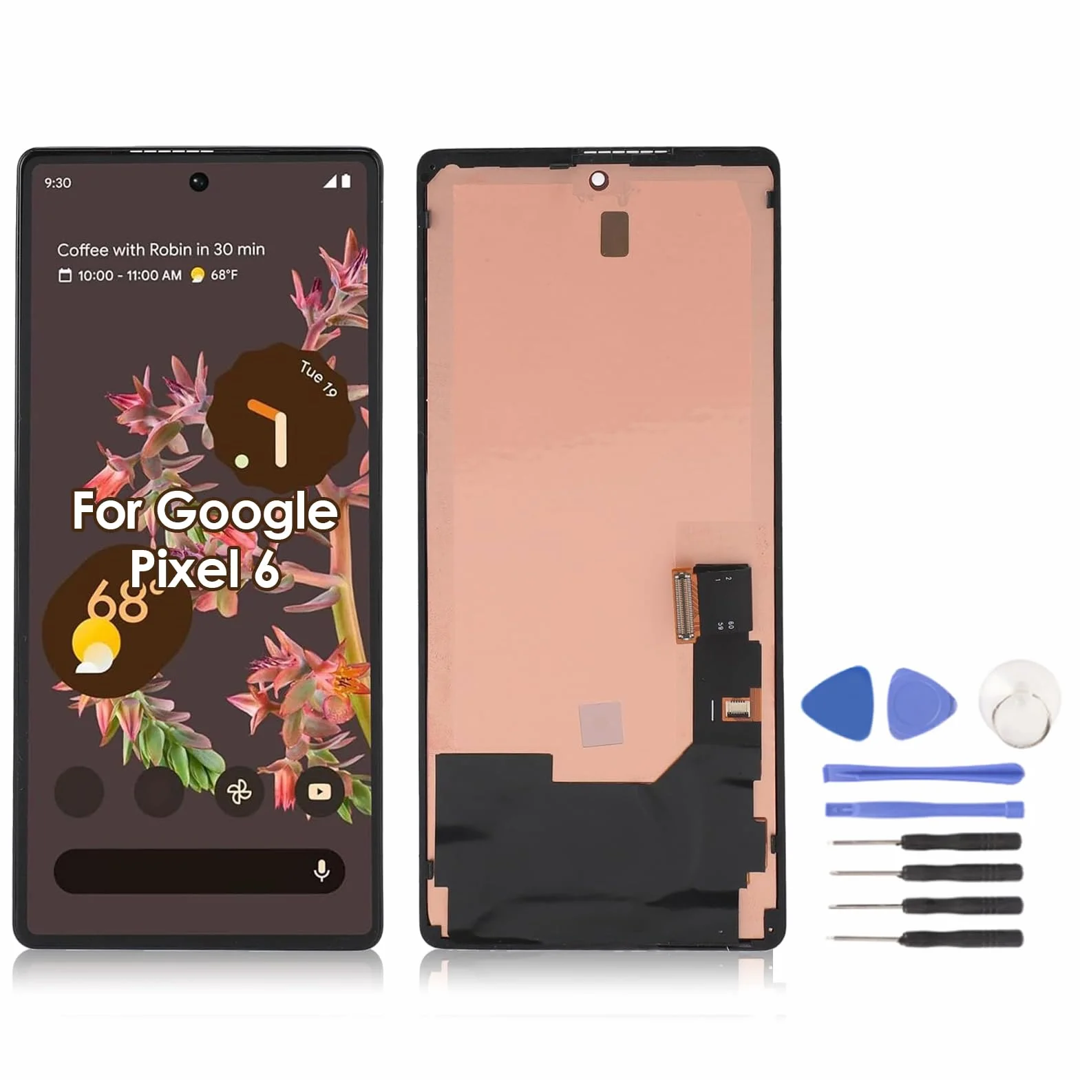 Wymiana Ekranu AMOLED dla Google Pixel 6 5G GB7N6 G9S9B16, 6,4-calowy zespół Digitizera z Ekranem Dotykowym z Narzędziem, Zestawy Naprawcze do Ekranu Dotykowego Wyświetlacza, z