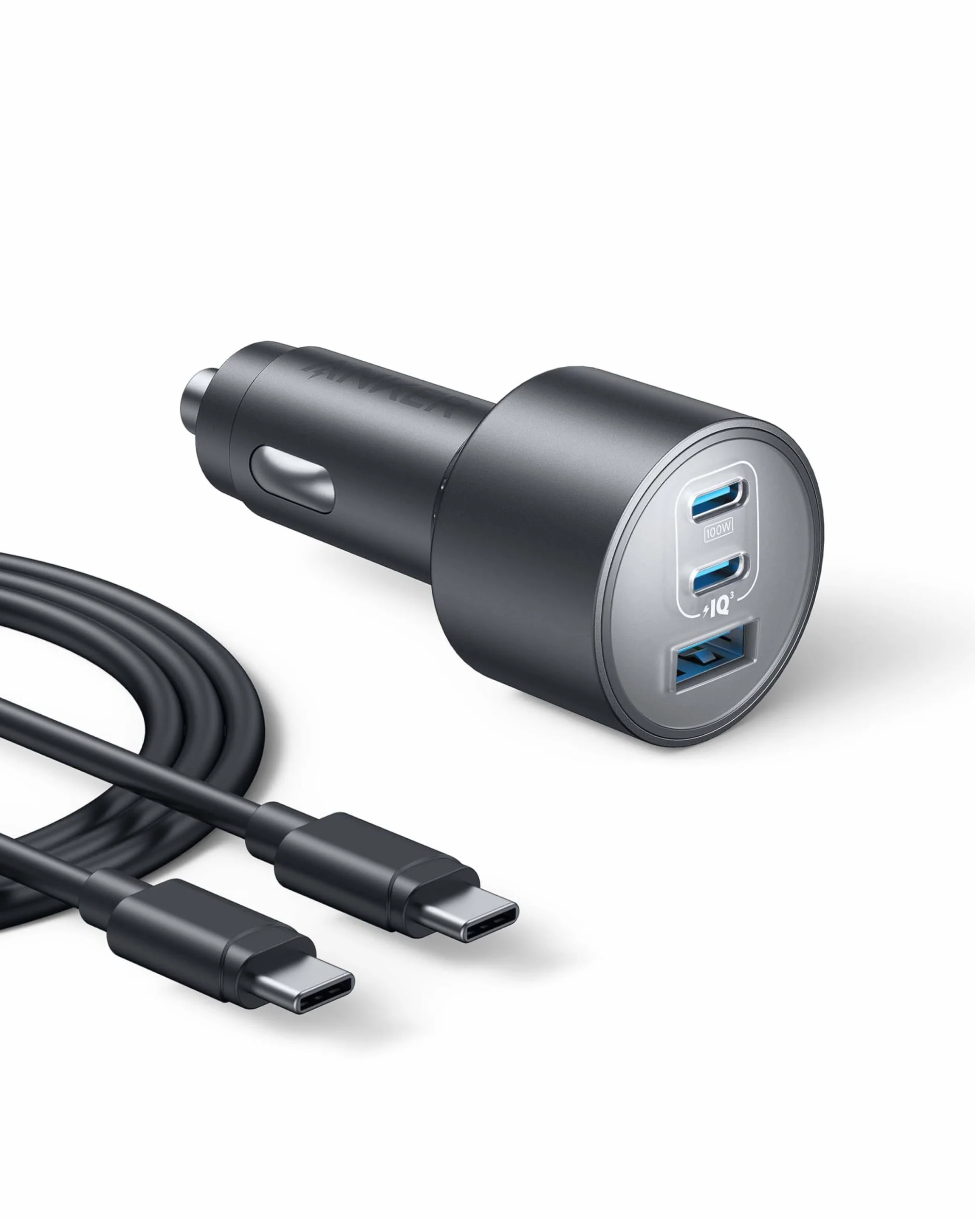 Anker Ładowarka samochodowa USB-C 167,5W 3-portowa ultrakompaktowa szybka do MacBook Pro/Air iPhone 15/14/13 Samsung S24/S23 iPad Pro AirPods