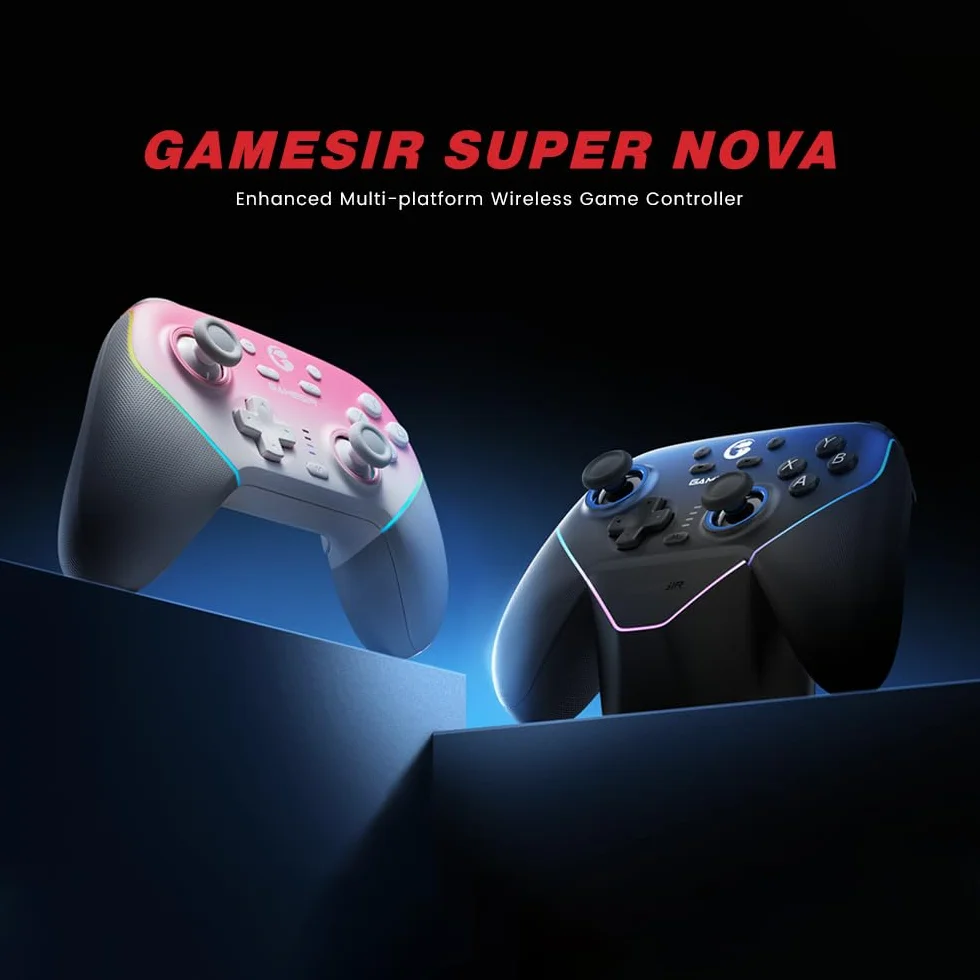 GameSir Super Nova Kontroler bezprzewodowy ze stacją ładującą - Joysticki z efektem Halla - 2 Gyro Switch/Switch, PC, mobilny - Nightfall Blue