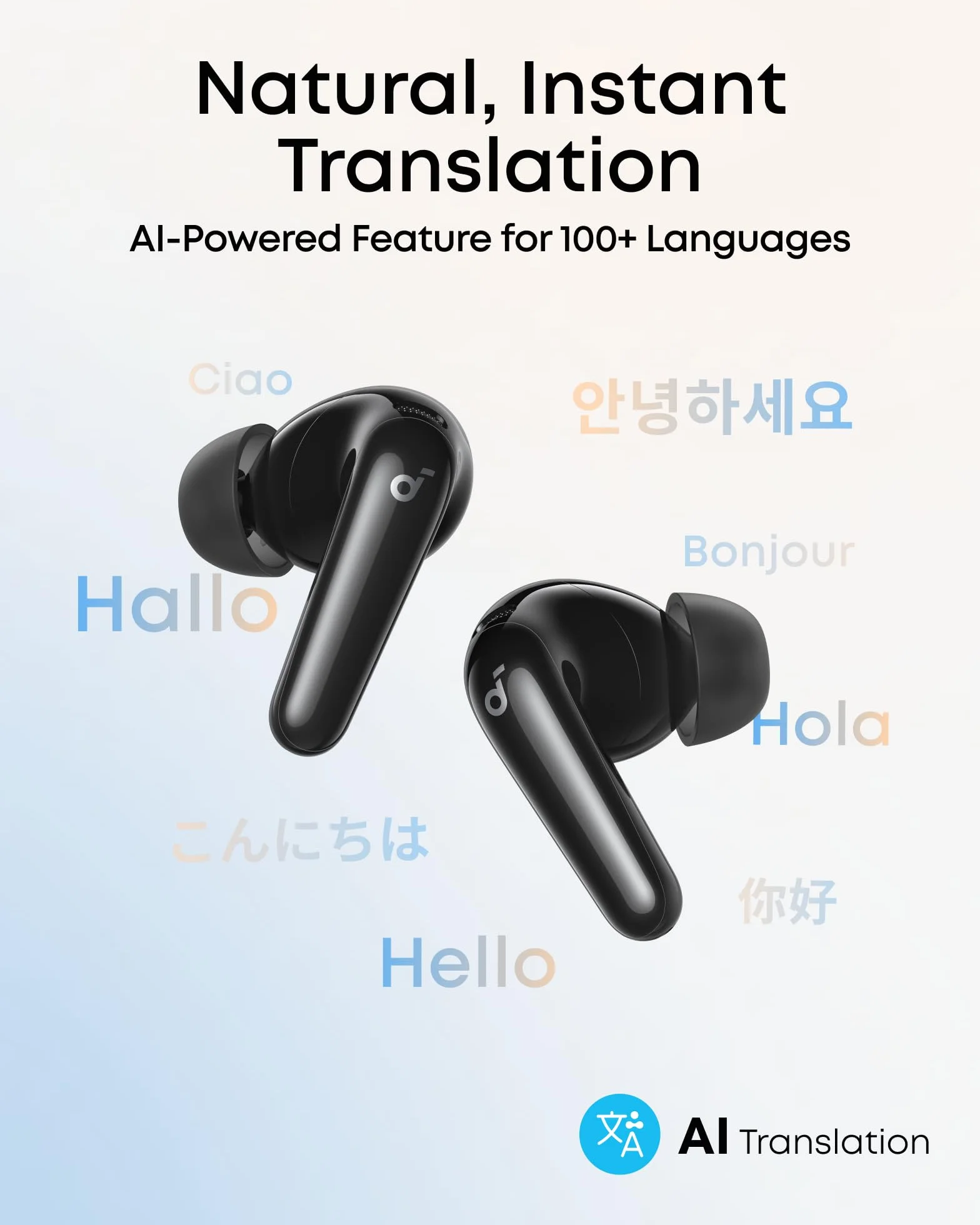 Soundcore P31i firmy Anker, adaptacyjna redukcja szumów w czasie rzeczywistym, dźwięk o wysokiej rozdzielczości, bezprzewodowe słuchawki Bluetooth, tłumaczenie, 54 godzin pracy na baterii