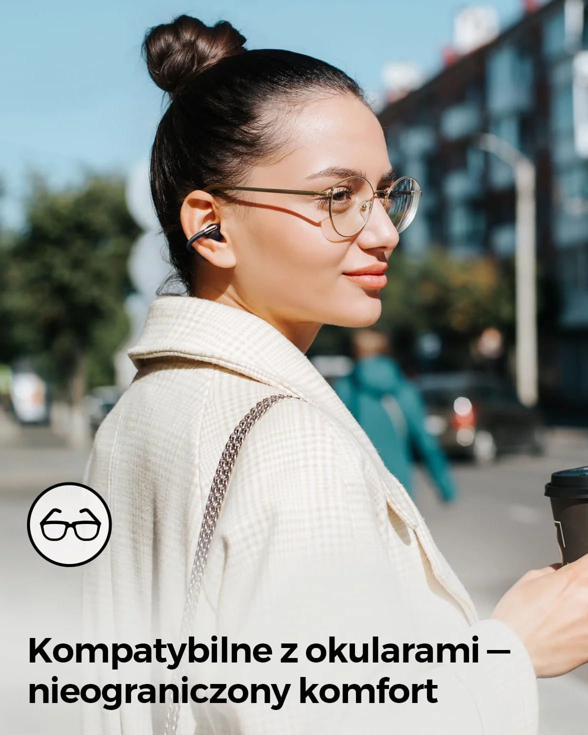 SOUNDPEATS Clip1 Bezprzewodowe Słuchawki z Klipsem Otwartym, Dolby Audio Hi-Res LDAC, Bluetooth 5.4, IPX5, Czarny