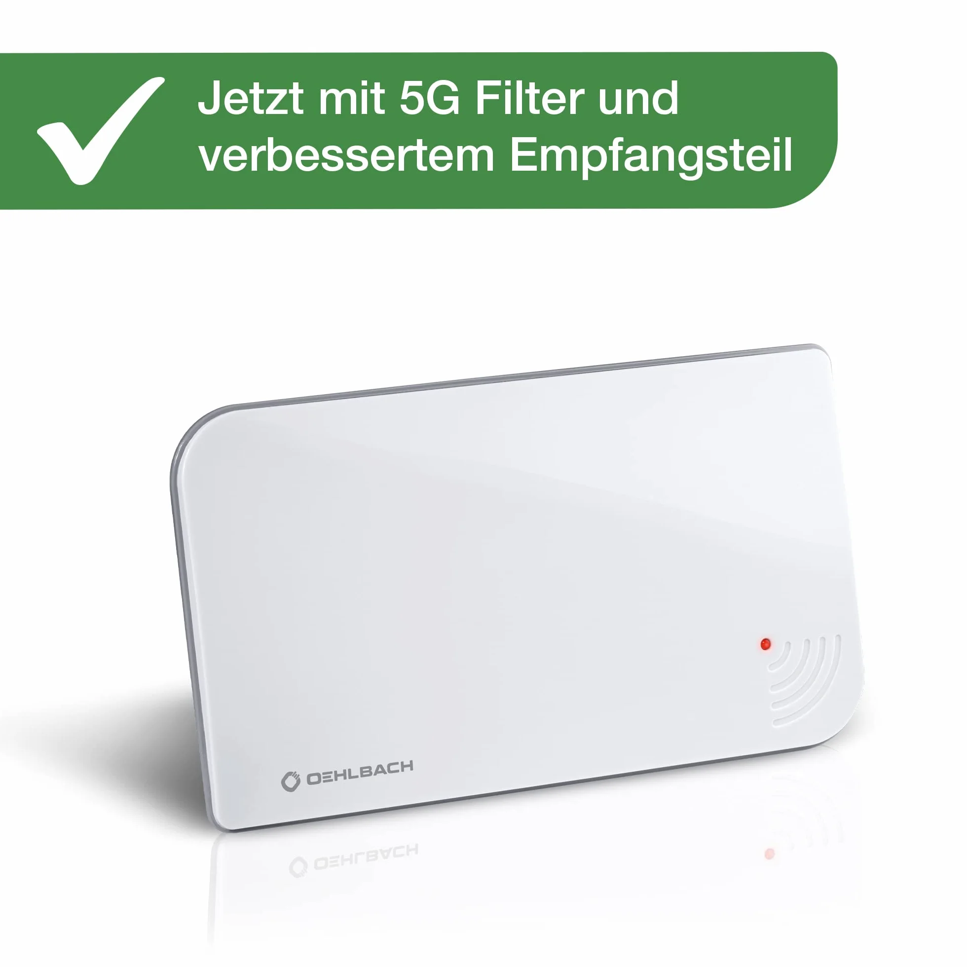 Oehlbach D1C17235 Scope Vision 5G DVB-T2 HD antena cyfrowa, aktywny wzmacniacz DVB-T2, następca naszego zwycięzcy testu, teraz z filtrem 5G, kolor biały