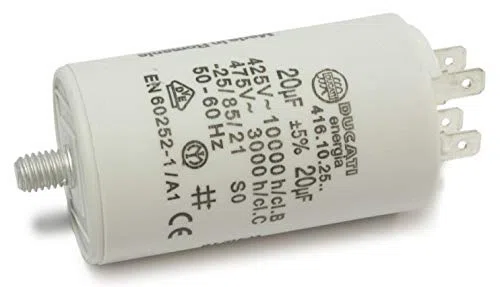 Kondensator silnika 20uF±5%/475V + GRD ¬40 x 70 mm, DUCATI