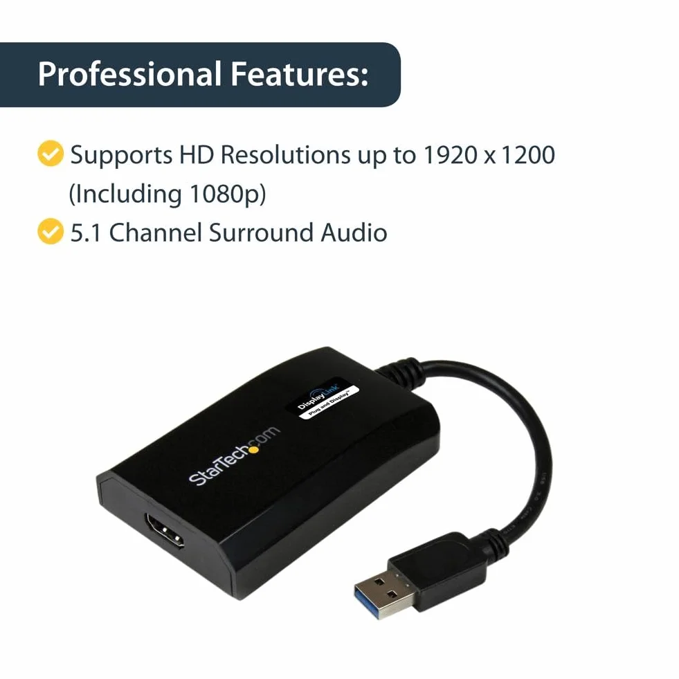 StarTech USB32HDPRO USB HDMI Adapter 1x USB 3.0 to 1x HDMI A Female