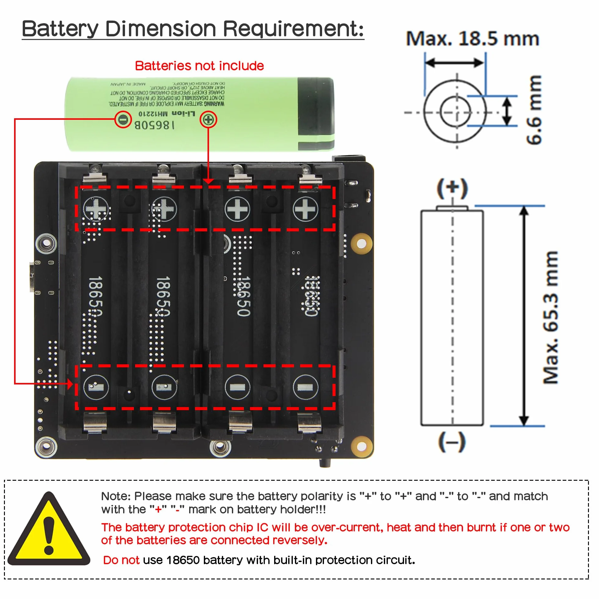 Geekworm Raspberry Pi 5 UPS (X1202), 4-Cell 18650 UPS (Max 5.1V 5A Output) with Wide 6-18V Input | Auto Power On | Safe Shutdown | Power Loss Detection