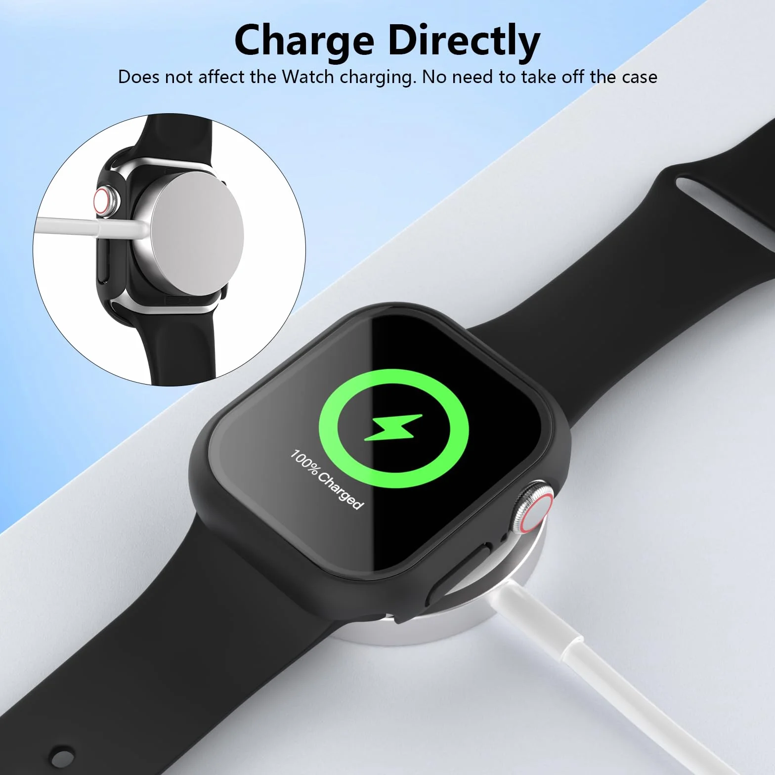 4 szt. etui kompatybilne z Apple Watch Series 11 10 42 mm ze szkła hartowanego, iWatch Case ochraniacz ekranu i etui ochronne do Apple Watch Series 11 10 42 mm (4 czarne)