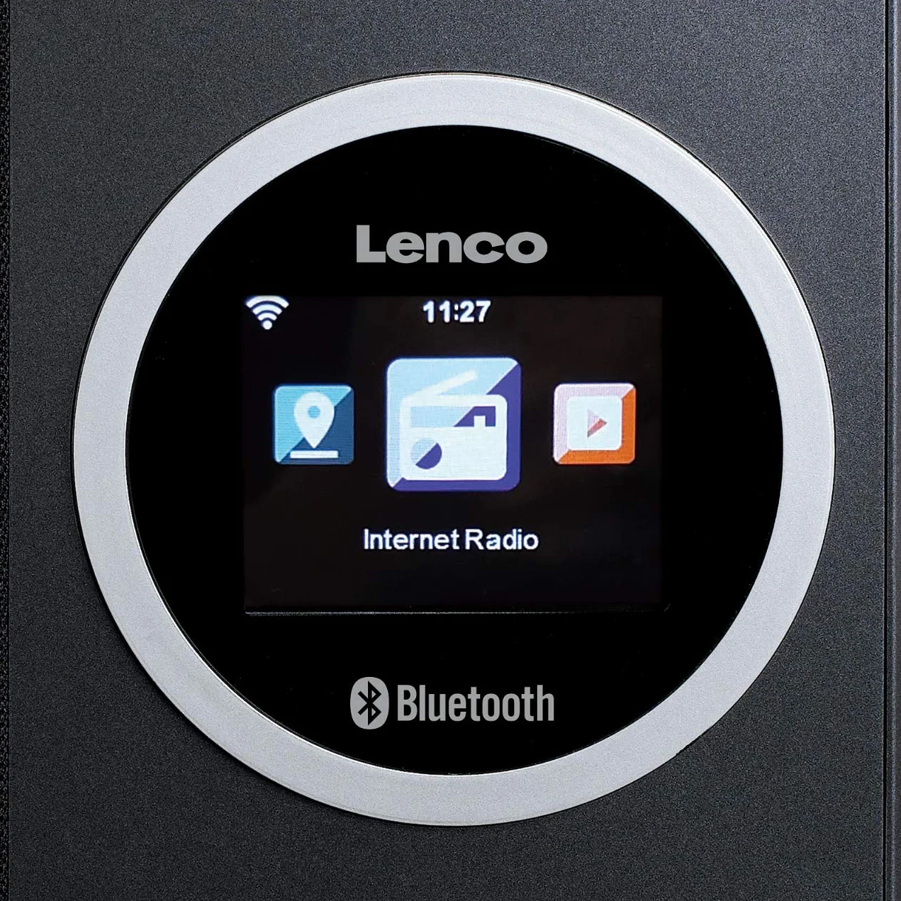 Lenco DIR 70 przenośne radio internetowe DAB+ retro cyfrowe Wi-Fi Bluetooth 2,4" kolorowy ekran 3 Watt RMS czarny