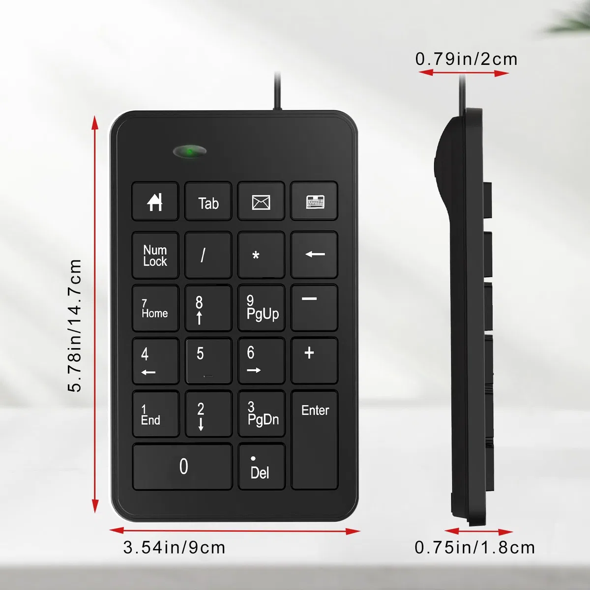 Przewodowa klawiatura numeryczna USB C, 23 klawisze, typ C, ulepszona wersja 10 klawiszy, klawiatura USB, rachunkowość finansowa, kompatybilna z laptopem, komputerem, MacBookiem, notebookiem