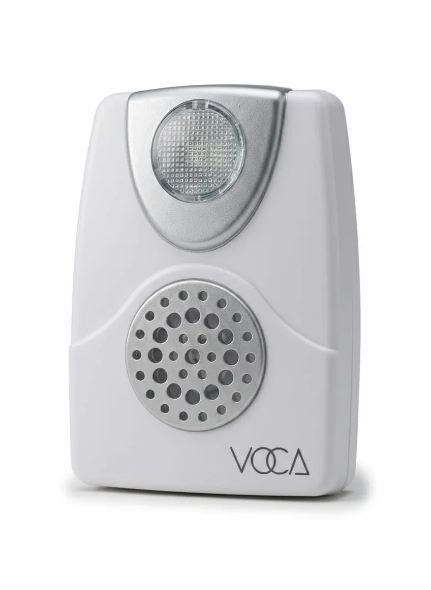 VOCA Wzmacniacz dzwonka telefonicznego, wzmocnienie do 105 db dzięki powiadomieniu o oświetleniu LED do telefonów stacjonarnych, montowany na ścianie, idealny do hałaśliwych i niedosłyszących