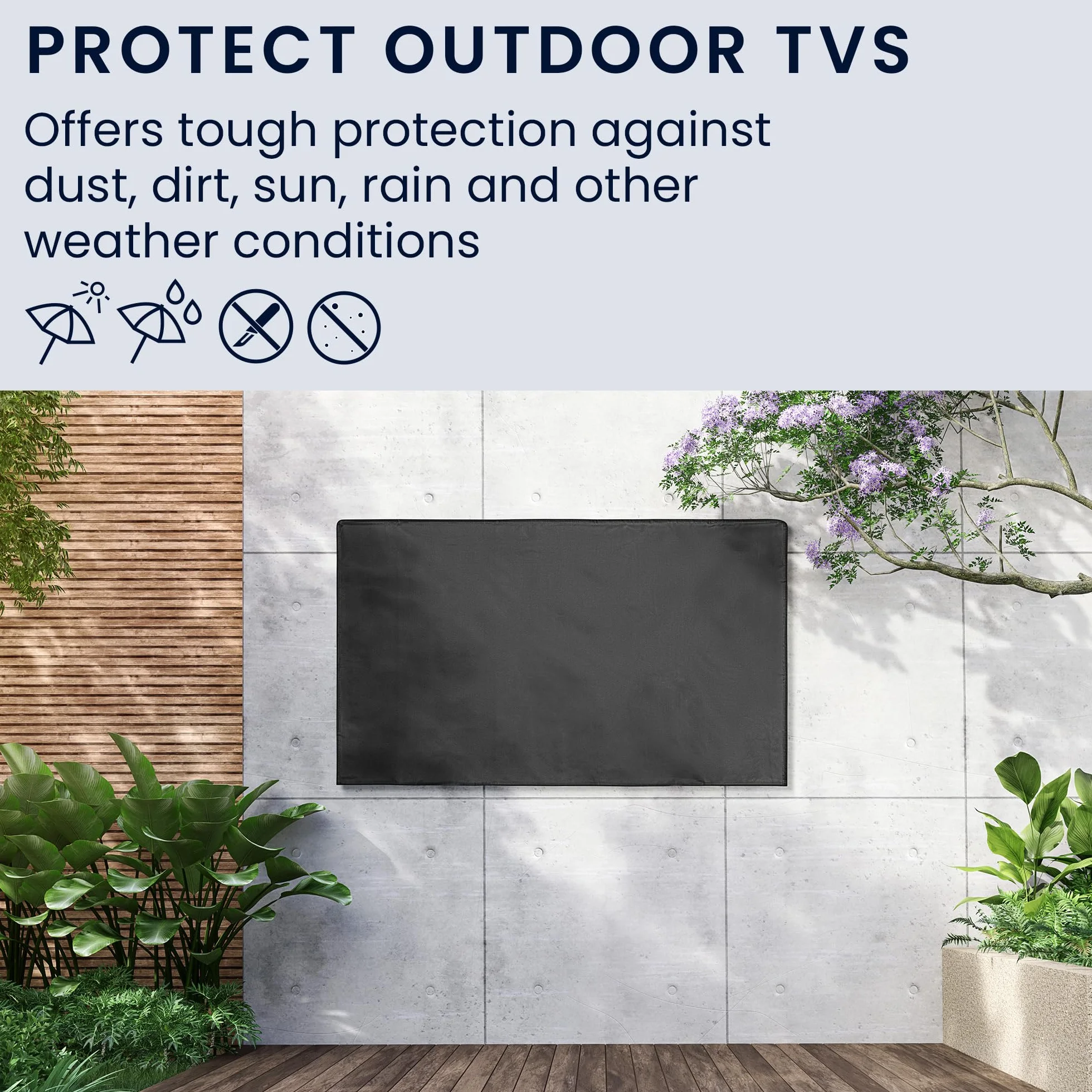 kwmobile 65" osłona TV Outdoor TV pokrowiec ochronny odporny na warunki atmosferyczne czarny