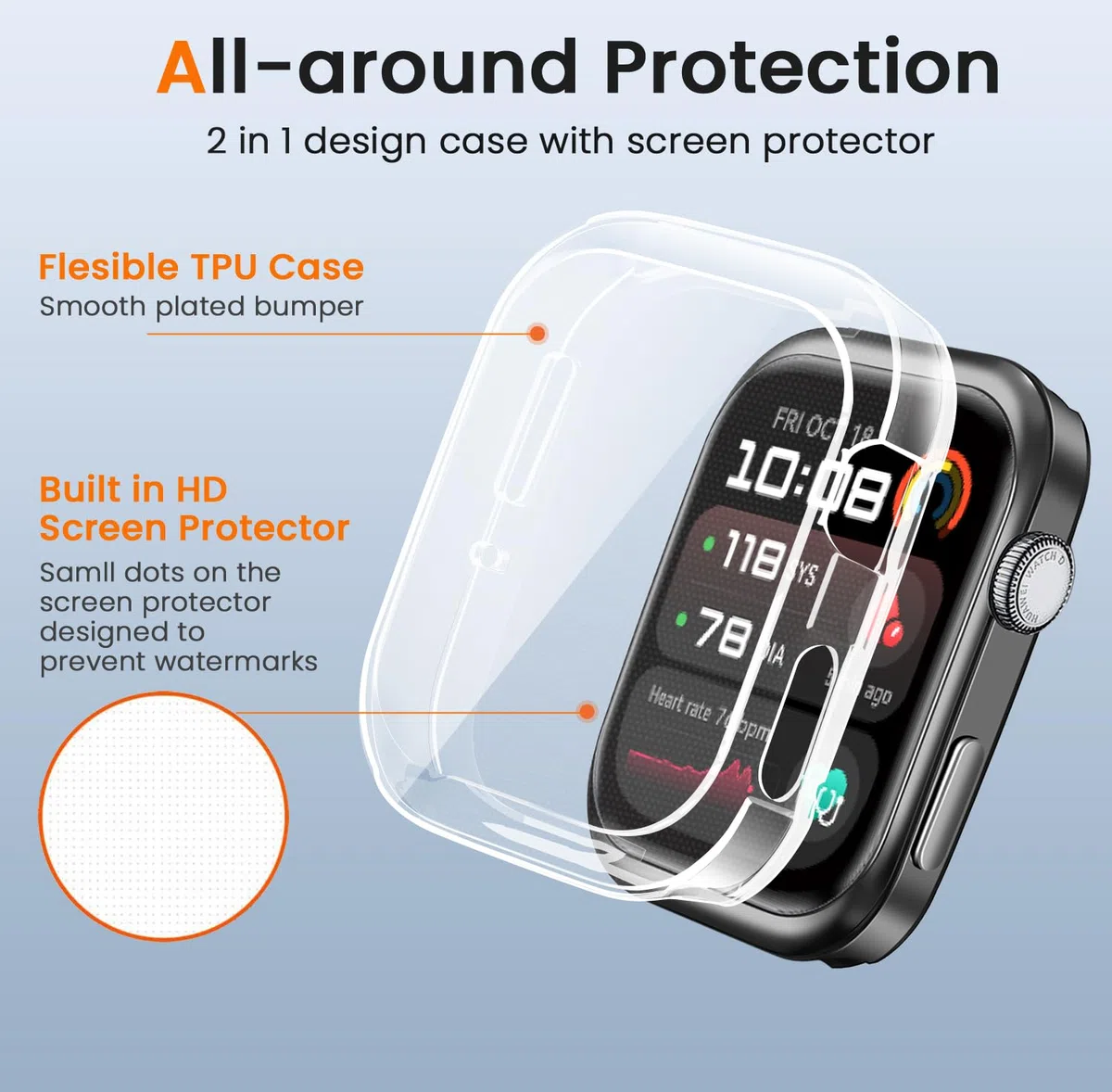 ivoler 3 sztuki etui z osłoną ekranu do Huawei Watch D2 (2024), pełne etui ochronne z miękkiego TPU cienkie, odporne na wstrząsy etui odporne na zarysowania (2 przezroczyste 1 czarne)