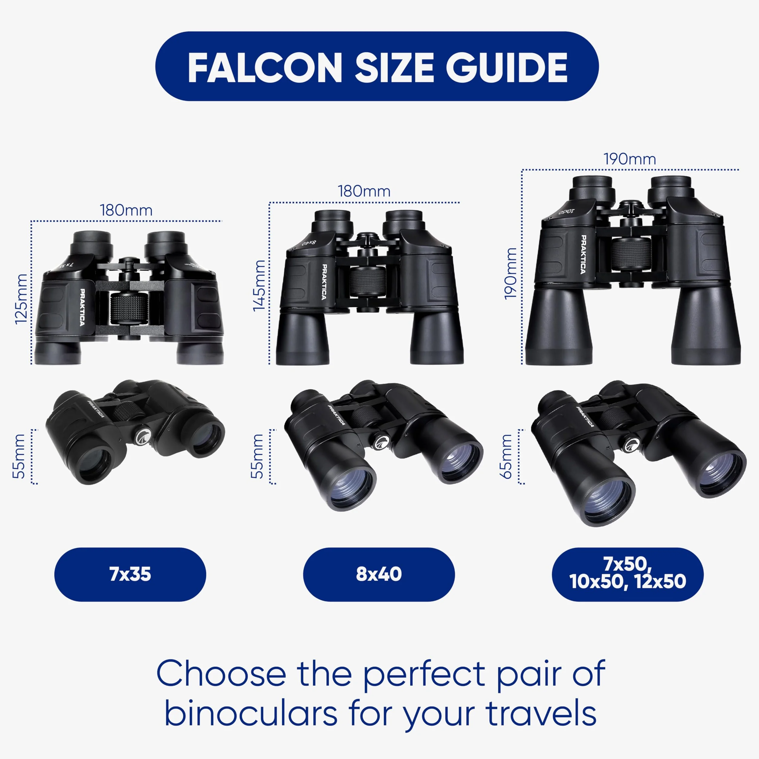 Praktica Falcon 10 x 50 mm szeroki kąt pole pryzmat porro lornetka piaskowa i uniwersalny adapter do mocowania statywu