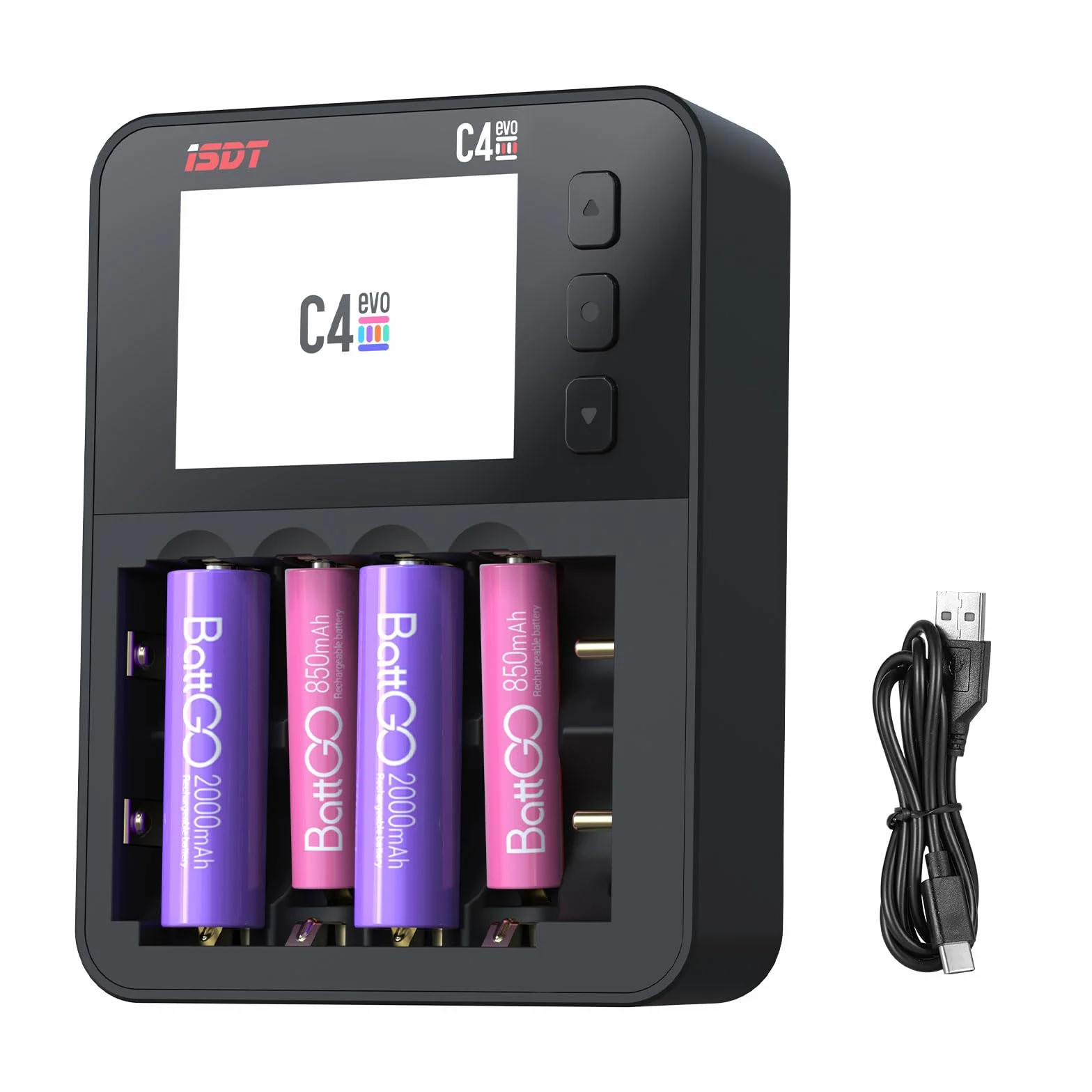 LIMETA Inteligentna ładowarka akumulatorowa 6 gniazd LCD do AA/AAA 18650 Type-C QC3.0