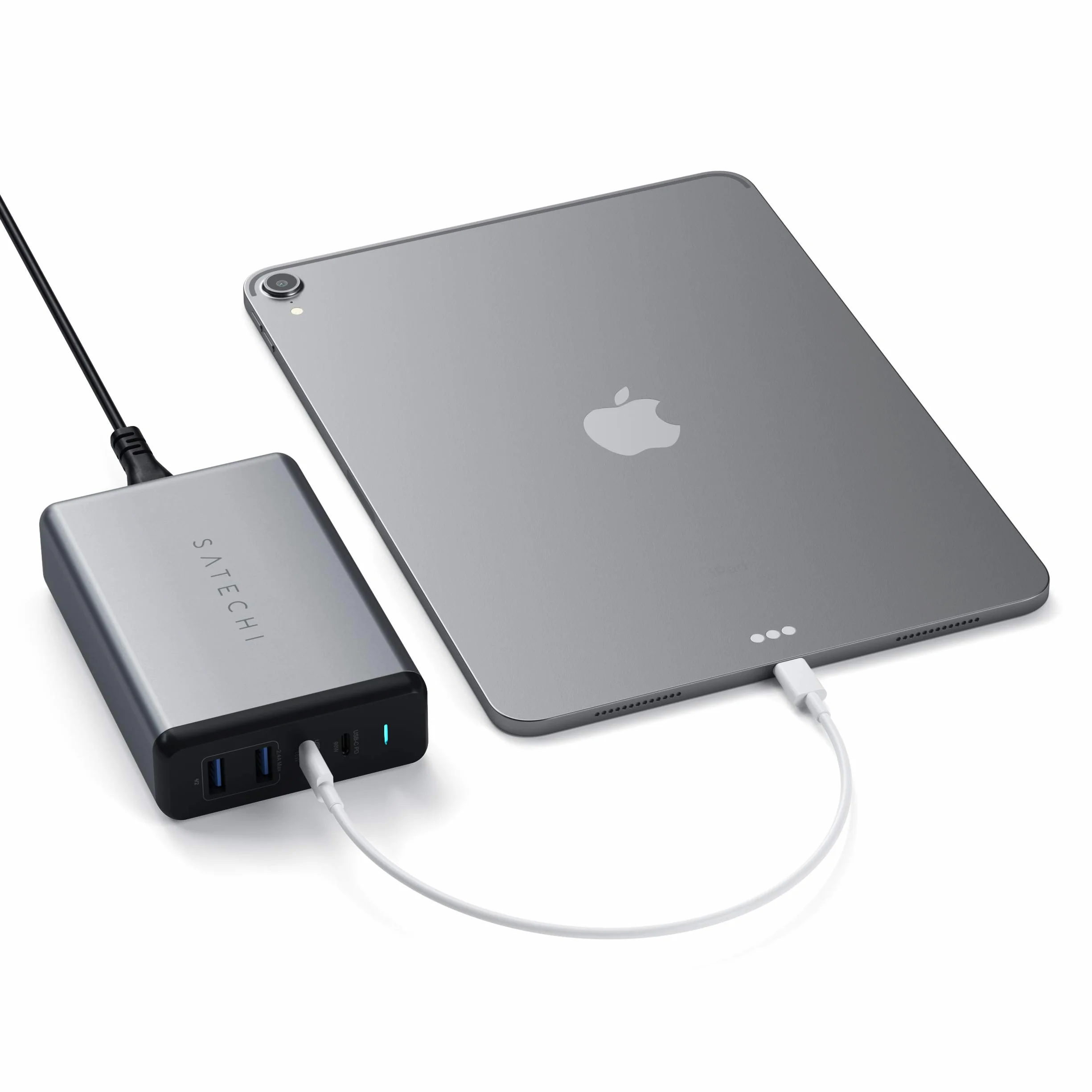 SATECHI 108W USB-C Ładowarka Biurkowa 2x USB-C 2x USB-A Stacja Szybkiego Ładowania do MacBook iPad iPhone