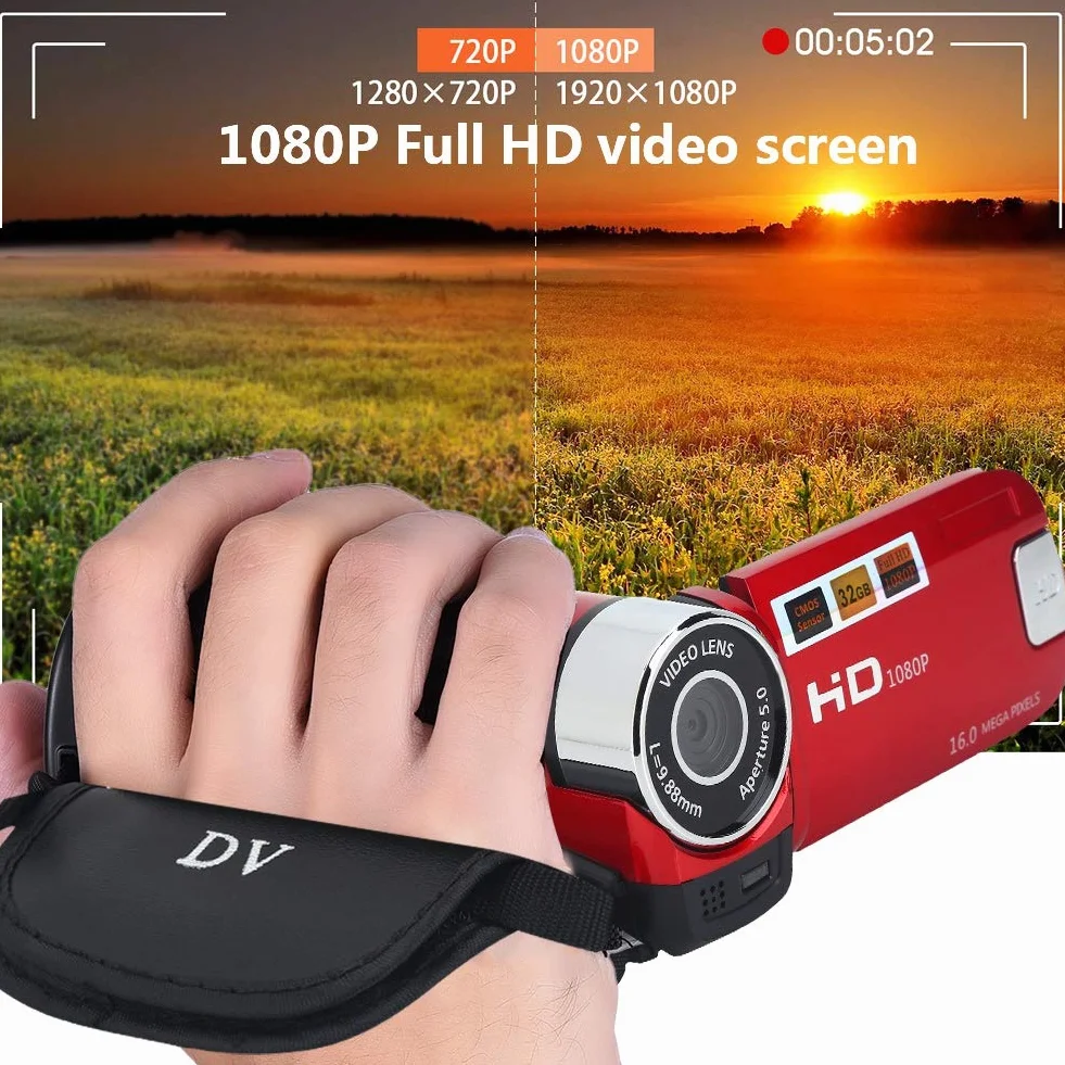 Cyfrowa kamera wideo Full HD 1080p 16x obracany ekran 270° DV 2,7 cala