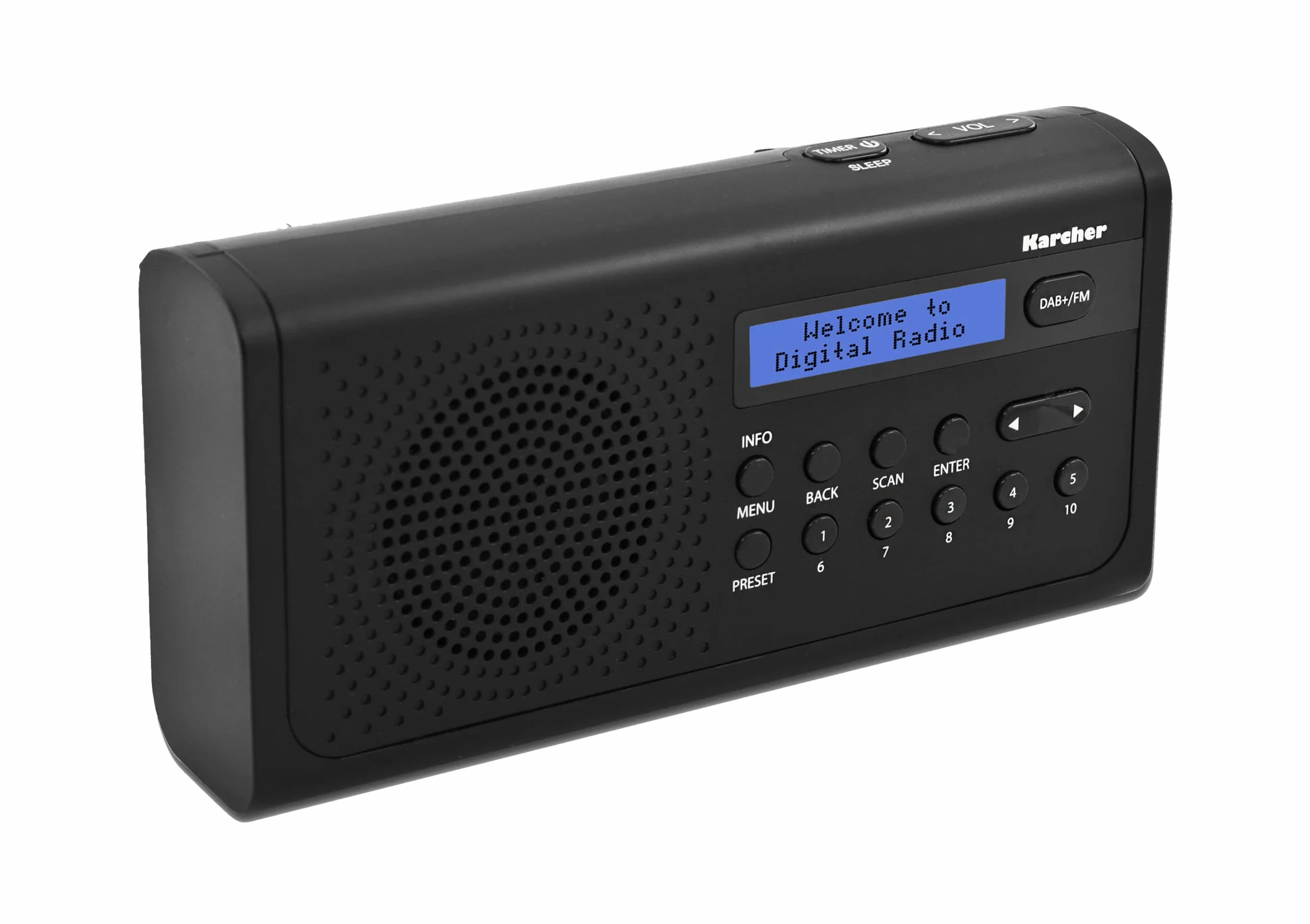 Karcher DAB 2405 przenośne radio DAB+ DAB+ UKW zasilanie sieciowe akumulatorowe głośnik wyświetlacz LCD
