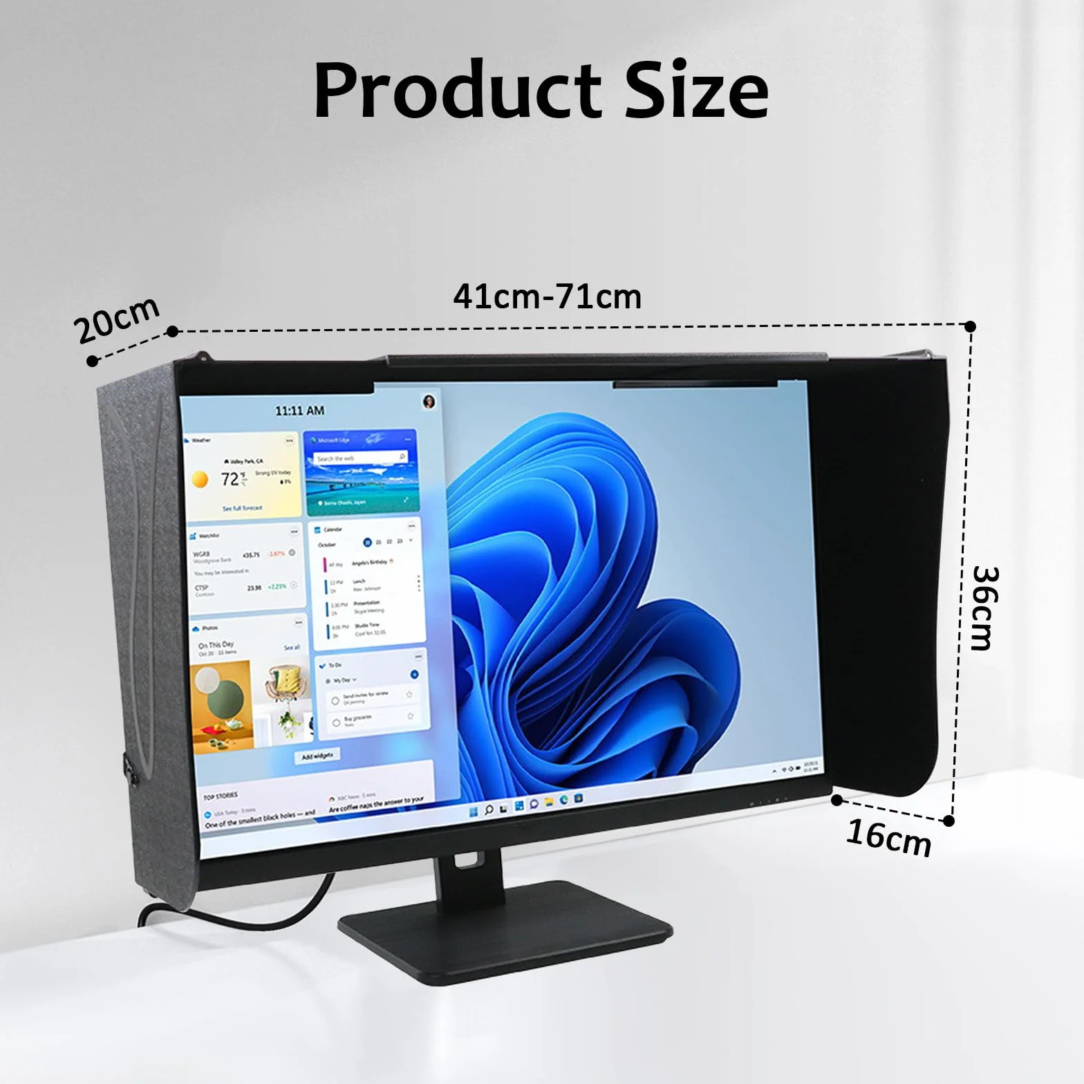 Osłona przeciwsłoneczna monitora 24-32 cale regulowana 41-71 cm przeciwodblaskowa