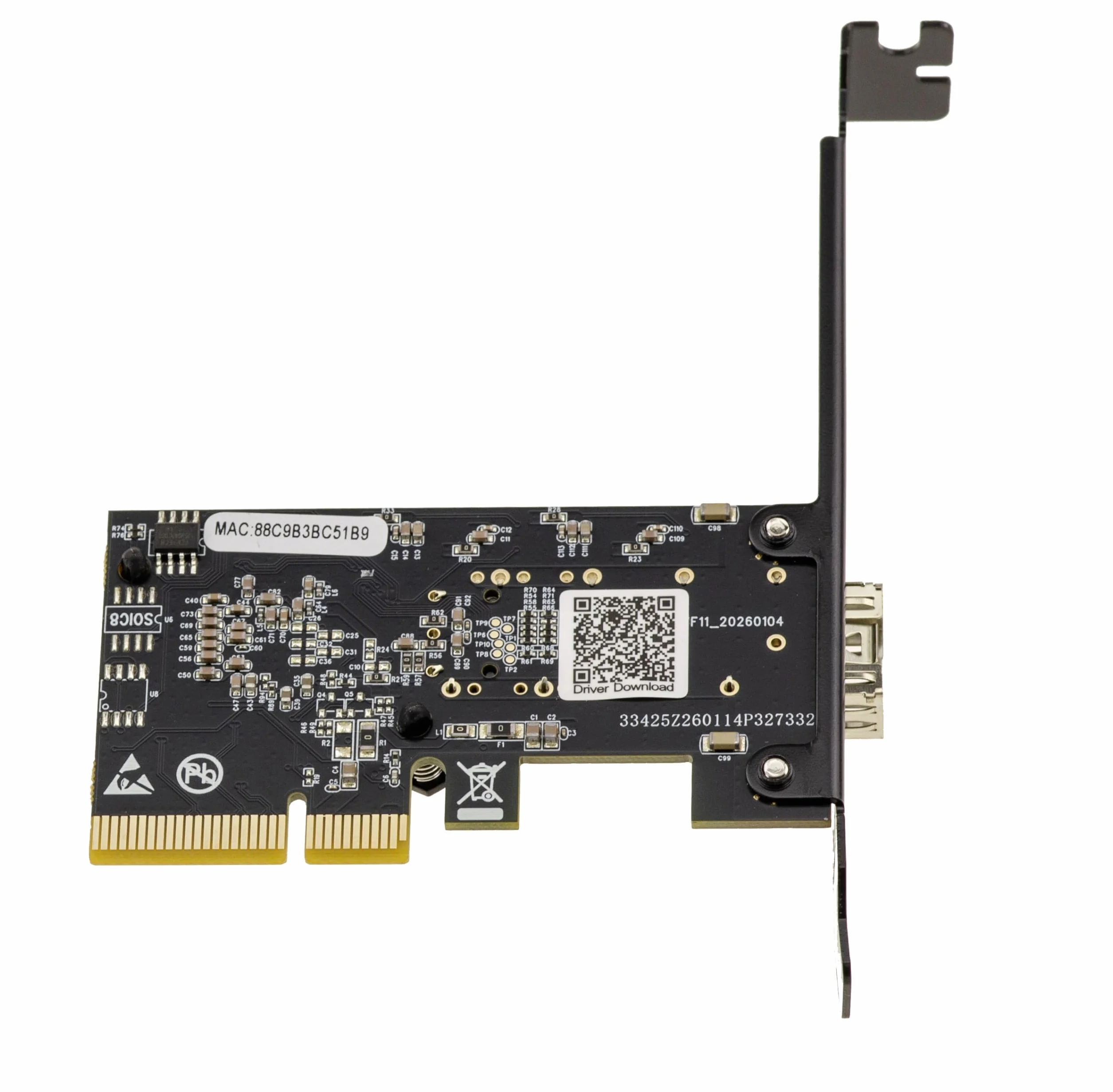 Karta kontrolera sieciowego PCIe x4 Gen 4.0 SFP+ 10G Realtek RTL8127