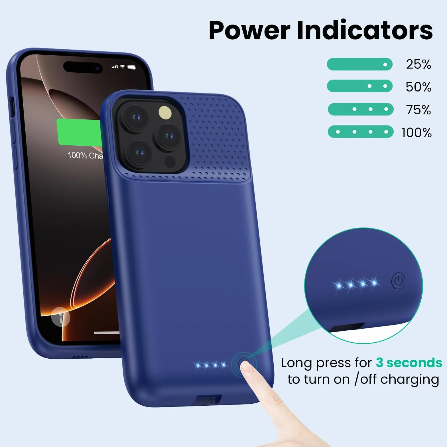 Feob Etui na baterię do iPhone 16 Pro Max, 8600 mAh 15 W powerbank, etui dodatkowe z akumulatorem, etui do ładowania, etui na telefon komórkowy, etui na telefon komórkowy, etui z baterią do iPhone 16