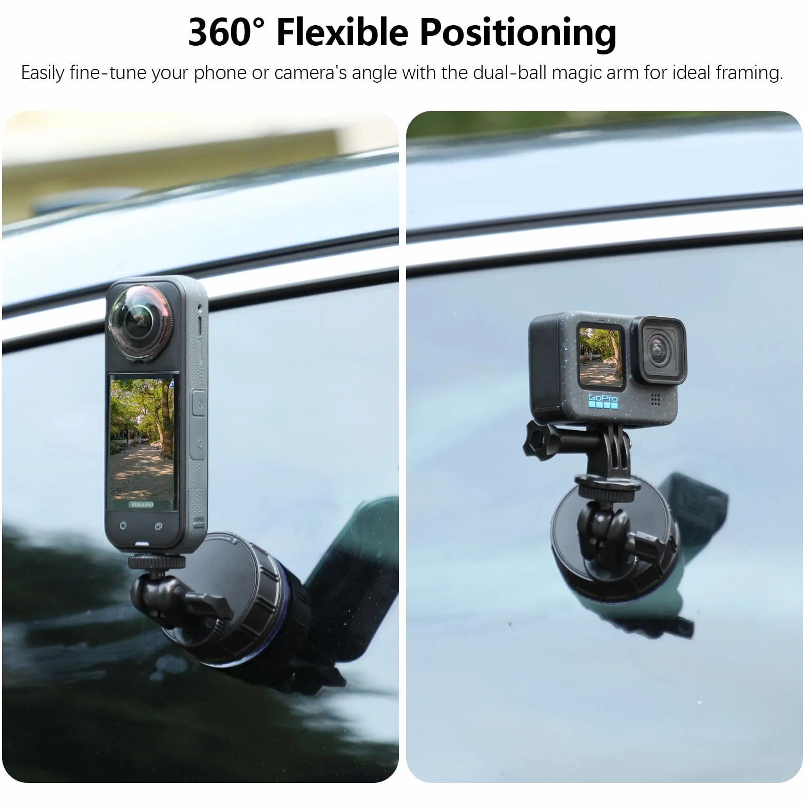AMAZEAR Magnetyczny uchwyt i przyssawka samochodowa Combo do DJI OSMO Pocket 3, czarny