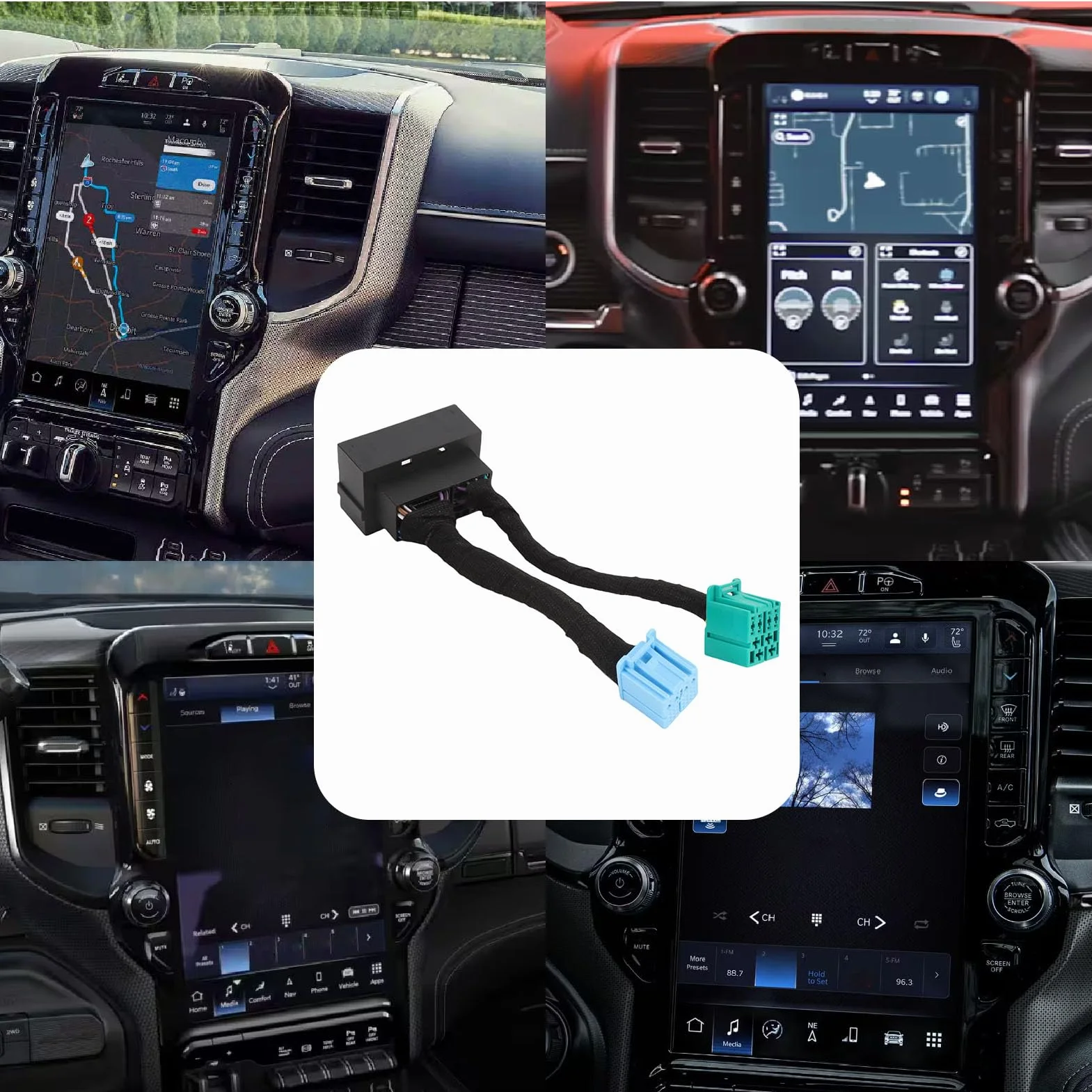 Adapter Antenowy do Stereo CAR, Główne Złącze Integracja Anteny Anteny Radiowej Wymiana Kabla Adaptera UConnect 5 z 5 -calowym lub 8,4 Cali Radiowym