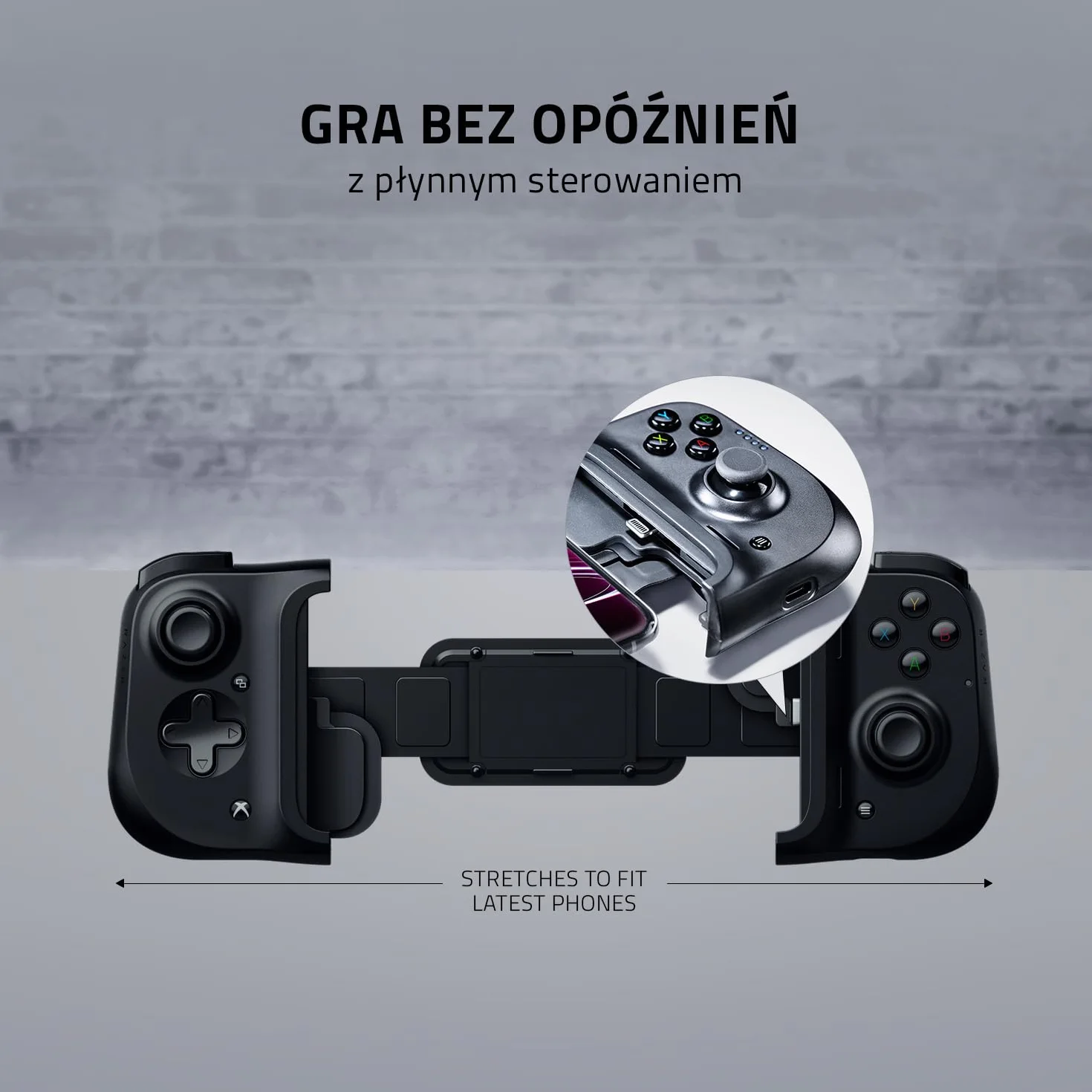 Razer Kishi dla iPhone'a - uniwersalny kontroler gier dla iOS (klikalne analogowe drążki, port Lightning bez opóźnień, kompatybilny z większością urządzeń iOS, ergonomiczny kształt) Czarny