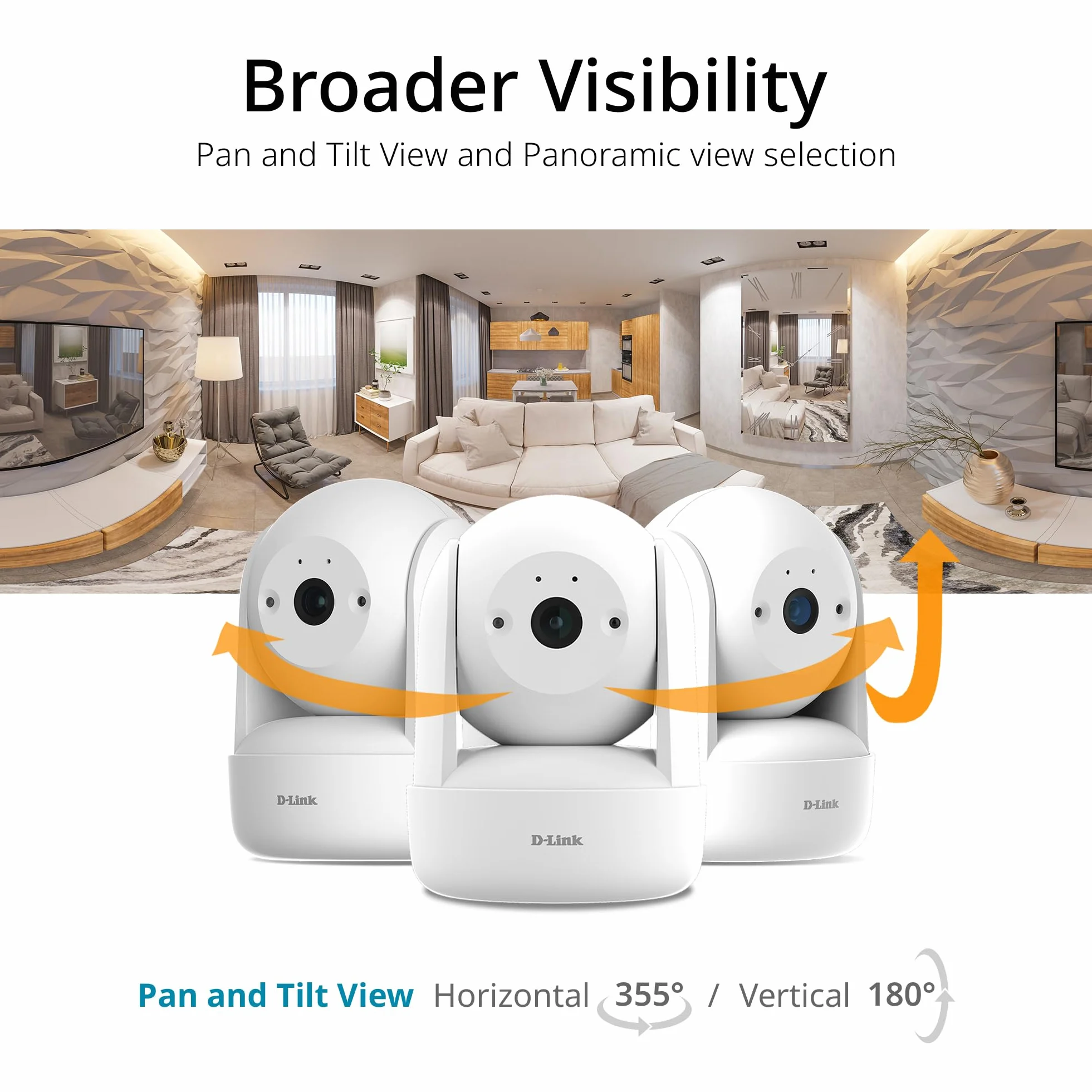 D-Link DCS-6501LH 2K Pan & Tilt Wi-Fi kamera 1296p noktowizor nagrywanie SD chmura wykrywanie dźwięku ruchu dwukierunkowy dźwięk zdalny dostęp