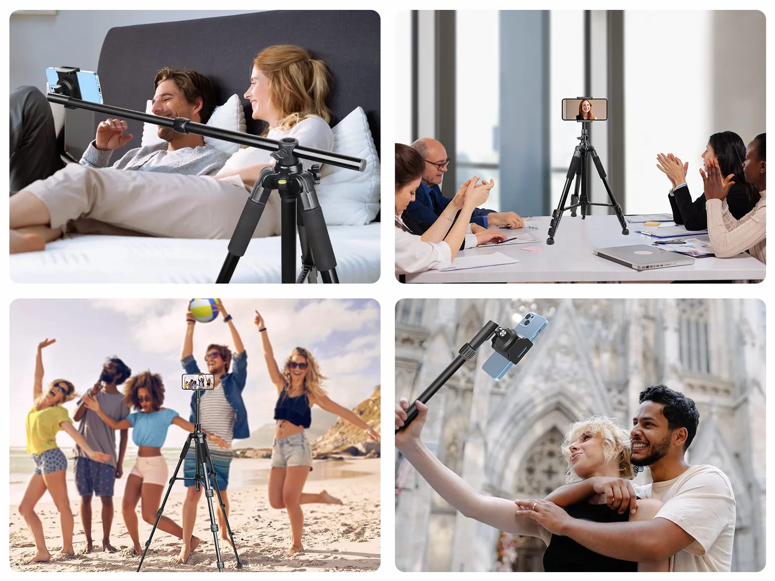 Elitehood Statyw na Telefon 180 cm, Tripod z Regulacją Kąta 360 Stopni, Uchwyt 63 cm