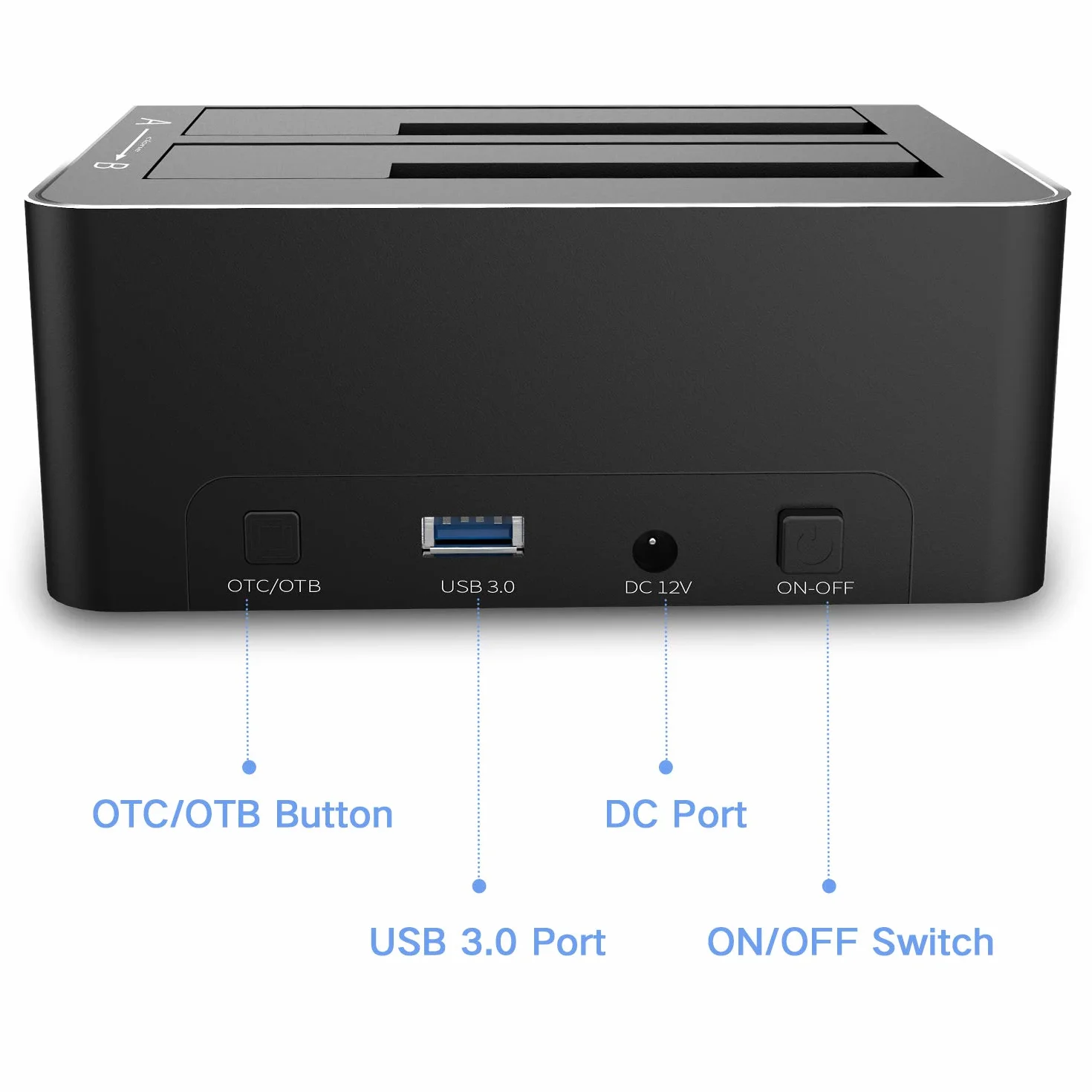 RSHTECH Stacja dokująca dysku twardego USB 3.0 SATA HDD SSD 2.5 3.5 z Czytnikiem Kart SD TF Klonowanie Offline 2 x Napęd 16TB 6Gbit/s