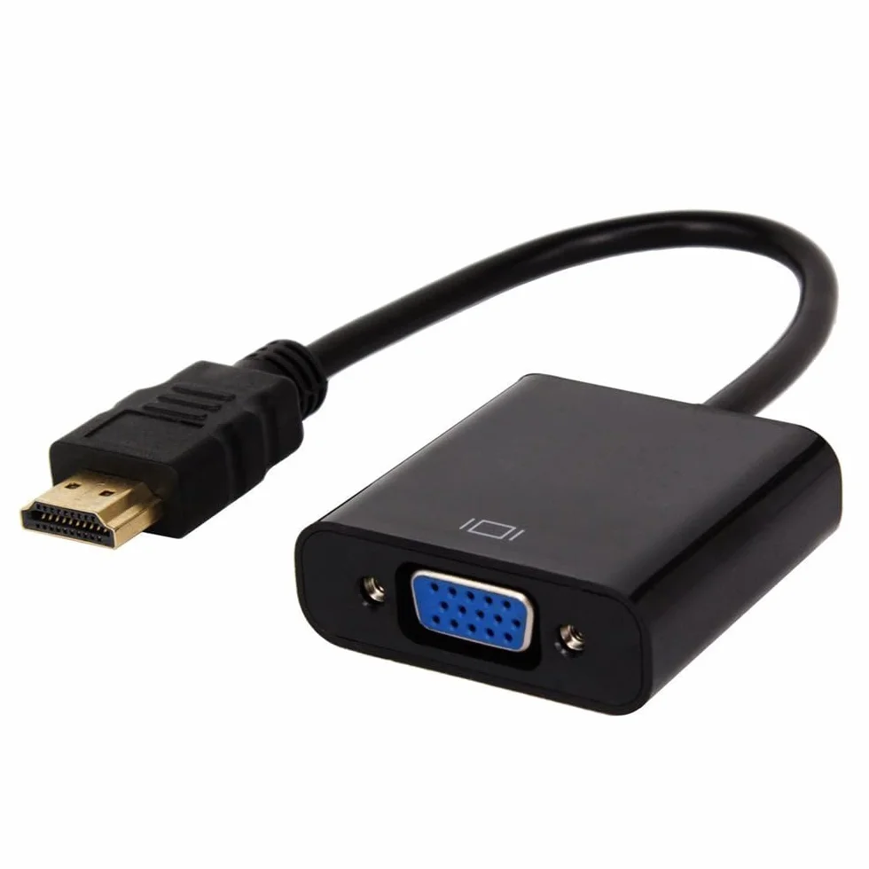 MMOBIEL HDMI do VGA Adapter kablowy -Połysany złoto transmisja samca do żeńskiej 1080p Full HDMI dla monitorów