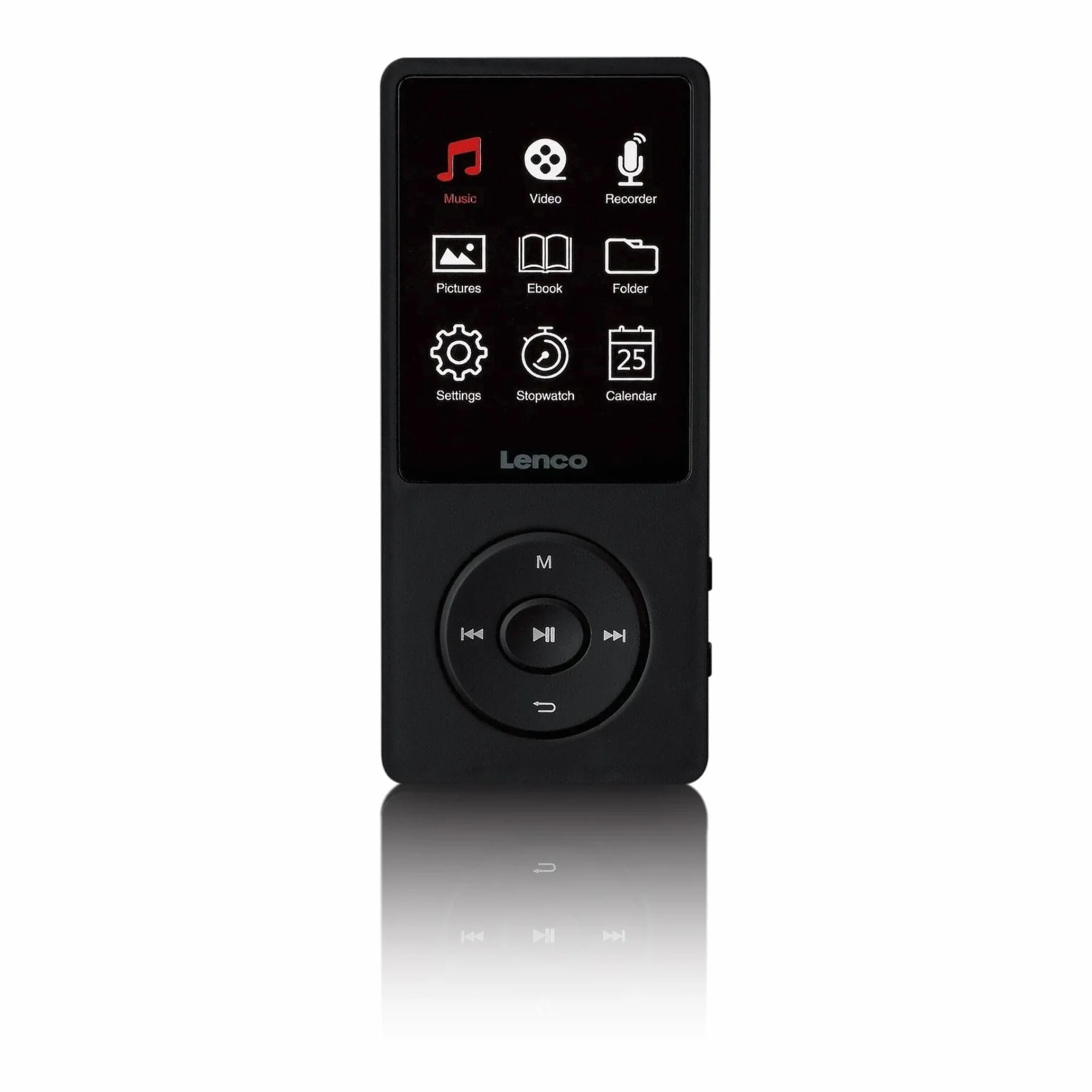 Lenco Xemio-669BK Odtwarzacz MP3 MP4 8 GB 2,4" TFT LCD nagrywanie głosowe bateria 18 godzin micro SD 256 GB czarny