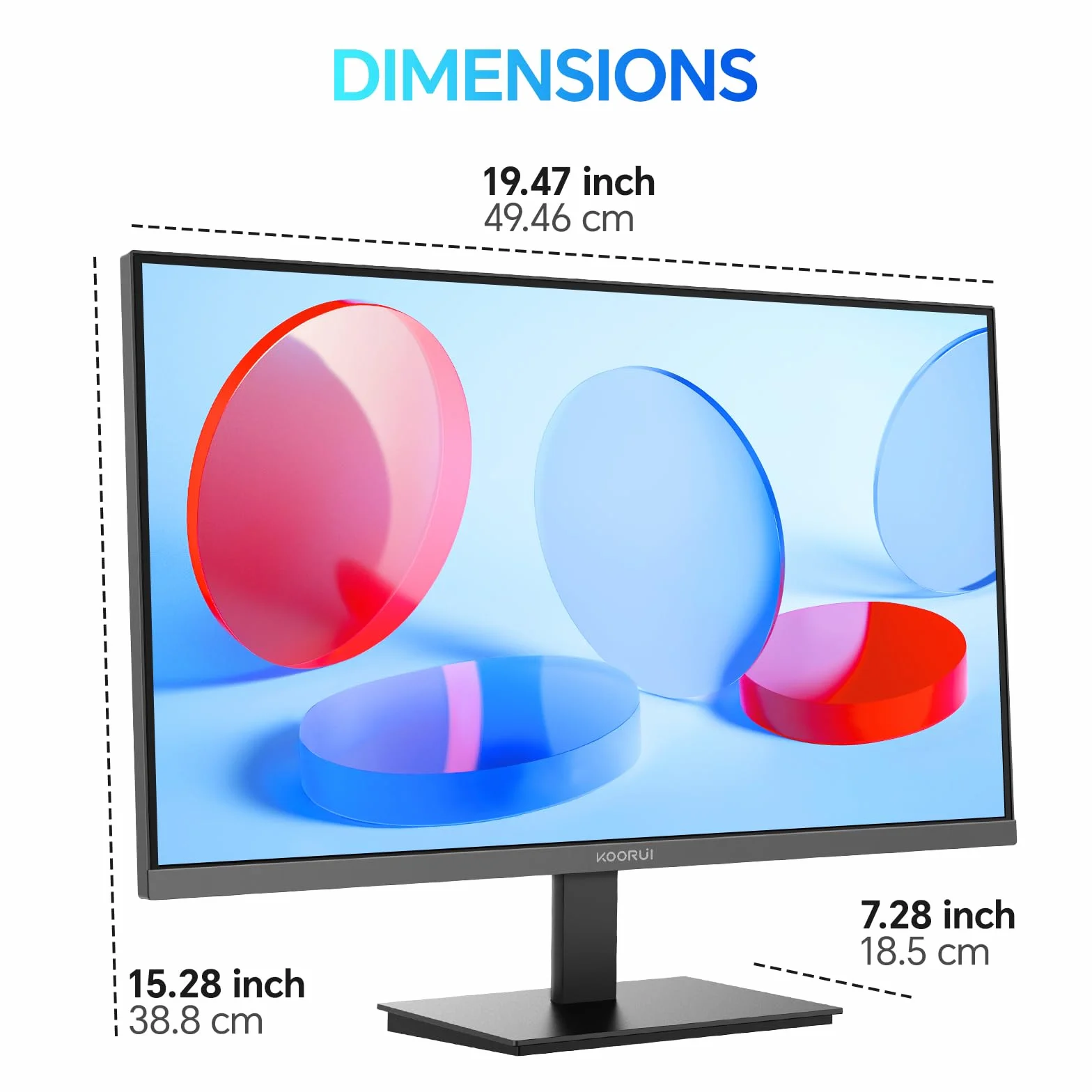 KOORUI E2212F 22-calowy monitor PC, FHD 1920 x 1080 100Hz, Adaptive Sync HDMI 1.4, Eye Care, -5° do 15° nachylenia, VESA 100 x 100mm