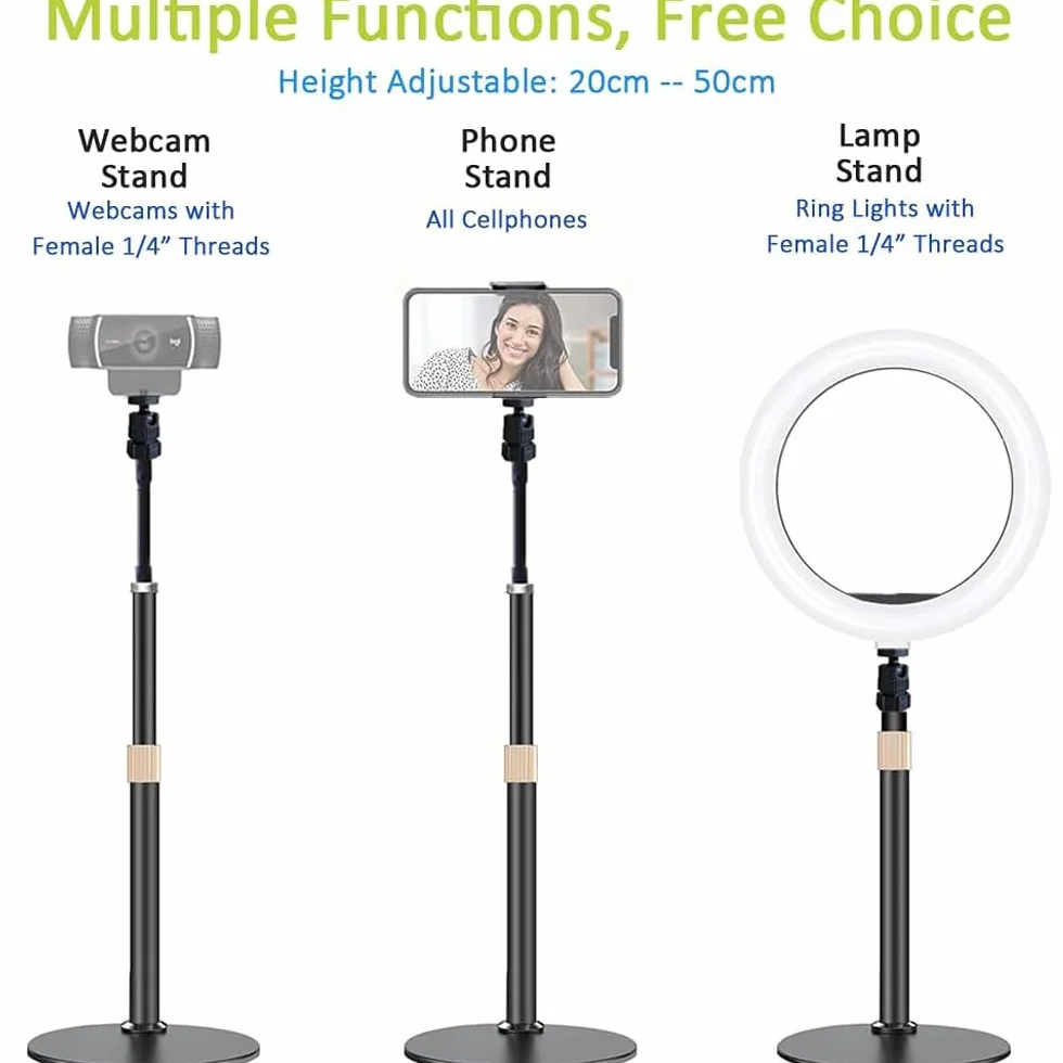 Etucro Webcam Stand Uchwyt na telefon [Typ przedłużenia] Stojak biurkowy Elastyczny stojak wideo z gęsą szyją do telefonów komórkowych, Logitech Webcam C922 C930e C920S C920 C615, itp.