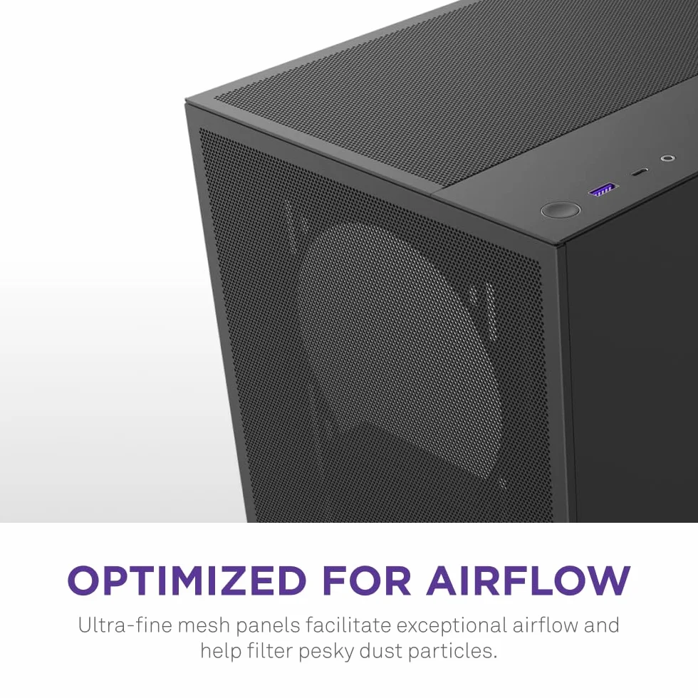 NZXT H5 Flow Czarny obudowa ATX Mid-Tower PC 2x120mm wentylatory 360mm przednia 240mm górna chłodnica zarządzanie kablami