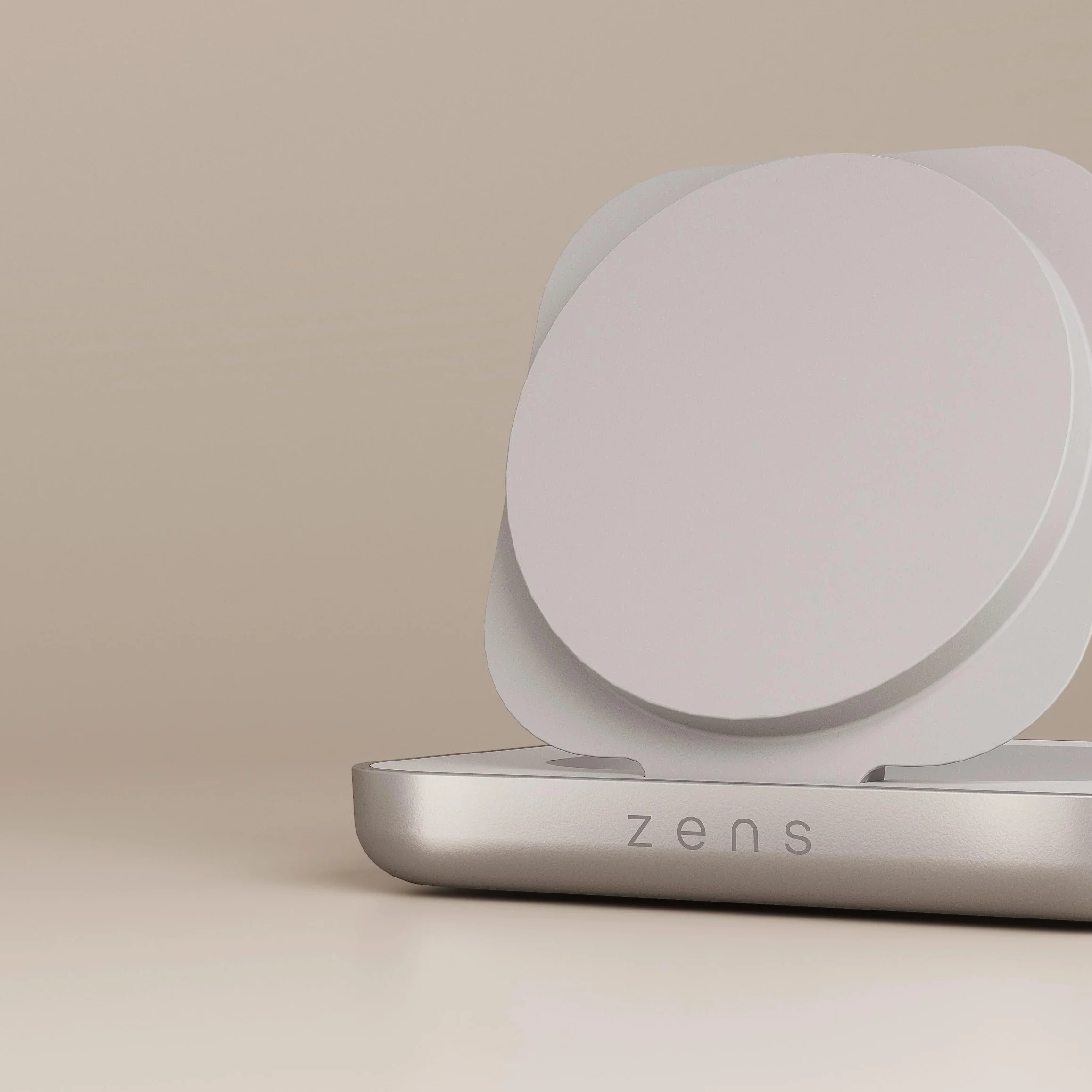 Zens Magnetic Nightstand Wireless Charger (2026), bezprzewodowa ładowarka MagSafe i Qi2 o mocy 15 W do telefonów iPhone/słuchawek AirPods, zawiera zasilacz 20 W (EU/UK/US), White
