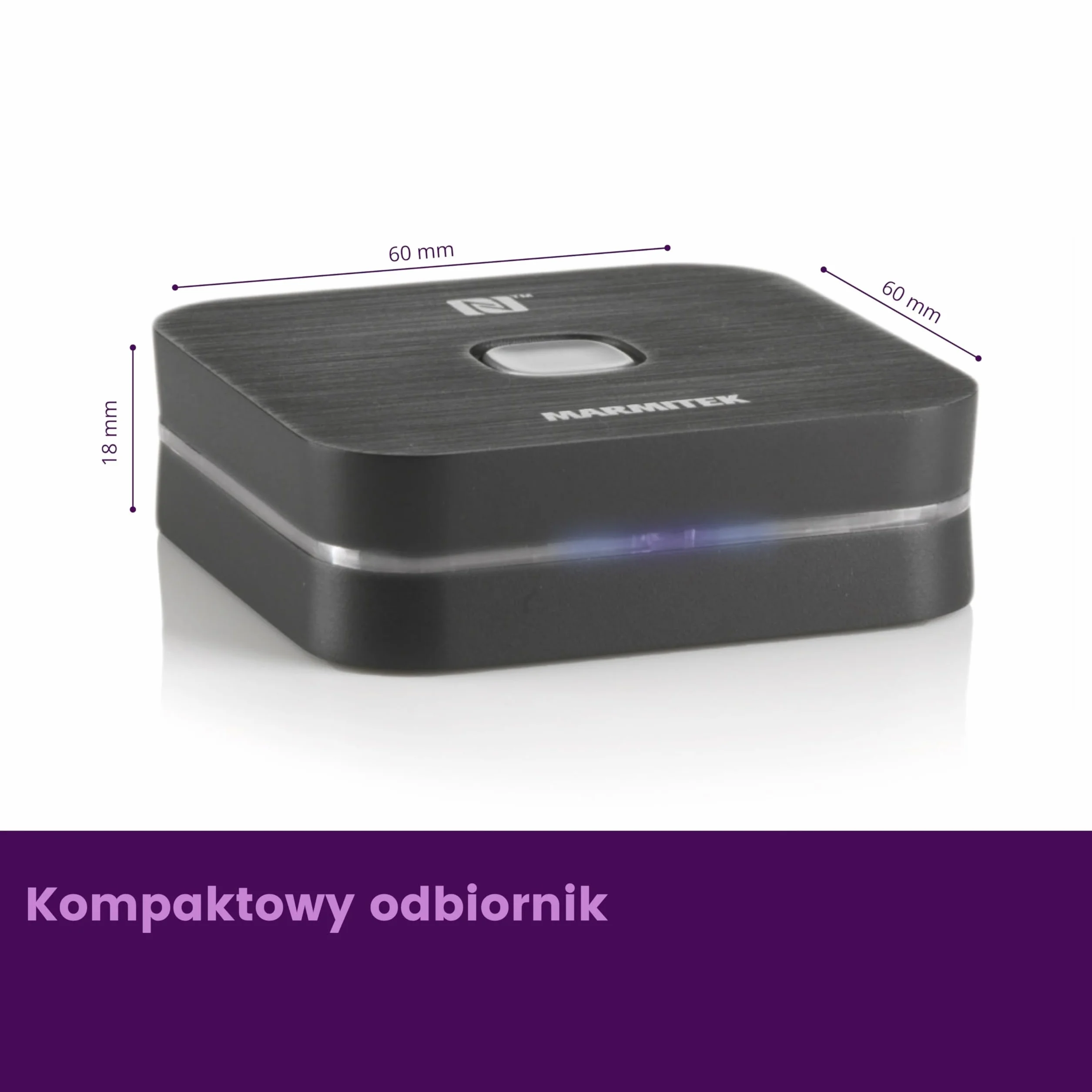 Odbiornik Bluetooth Marmitek BoomBoom 80 – Bezprzewodowe odtwarzanie muzyki – NFC i łatwe przełączanie między smartfonami – Adapter audio – Bluetooth receiver