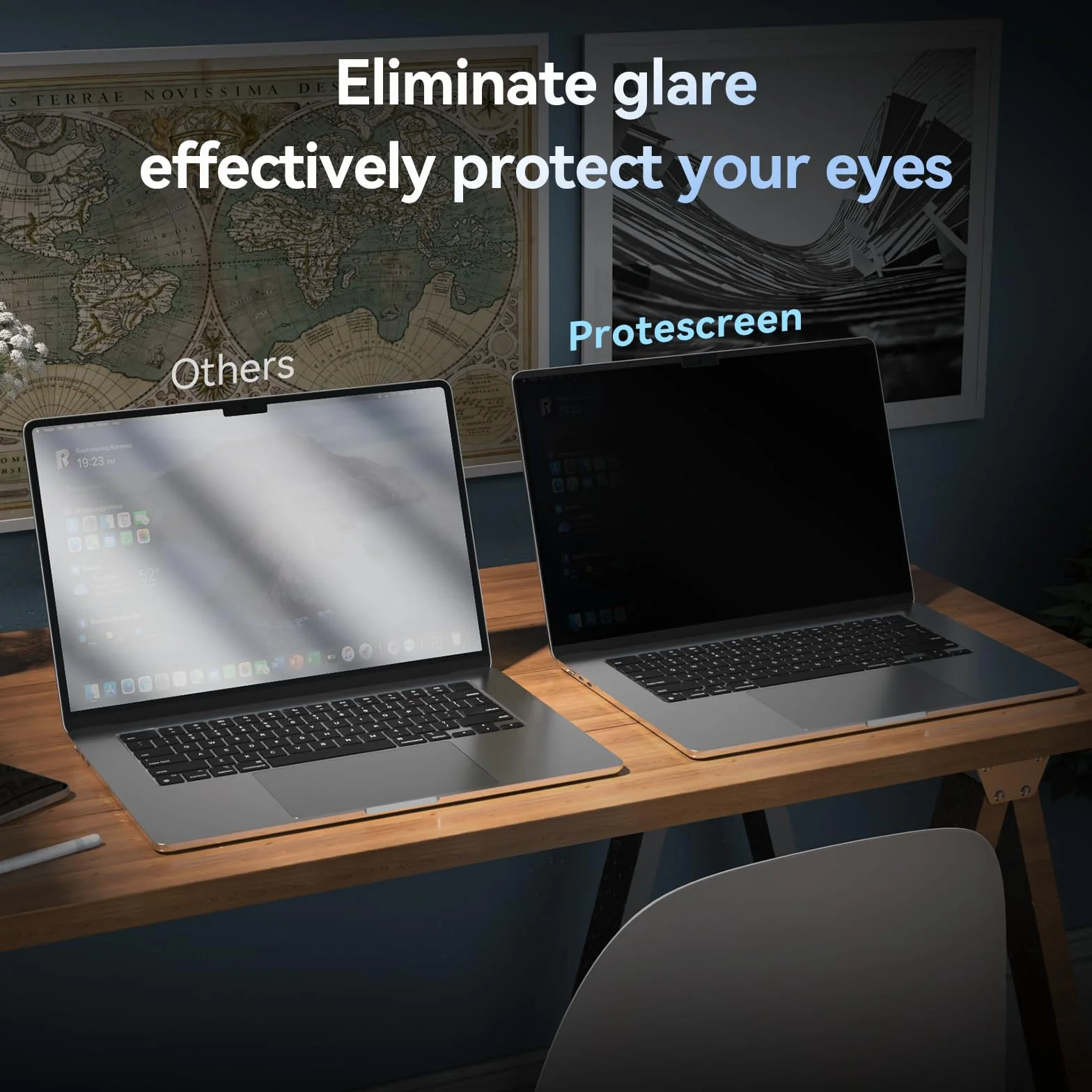 Magnetyczny filtr prywatności 360° do MacBook Air 13 cali M4 2025, ochrona przed oślepieniem, 4-drożny