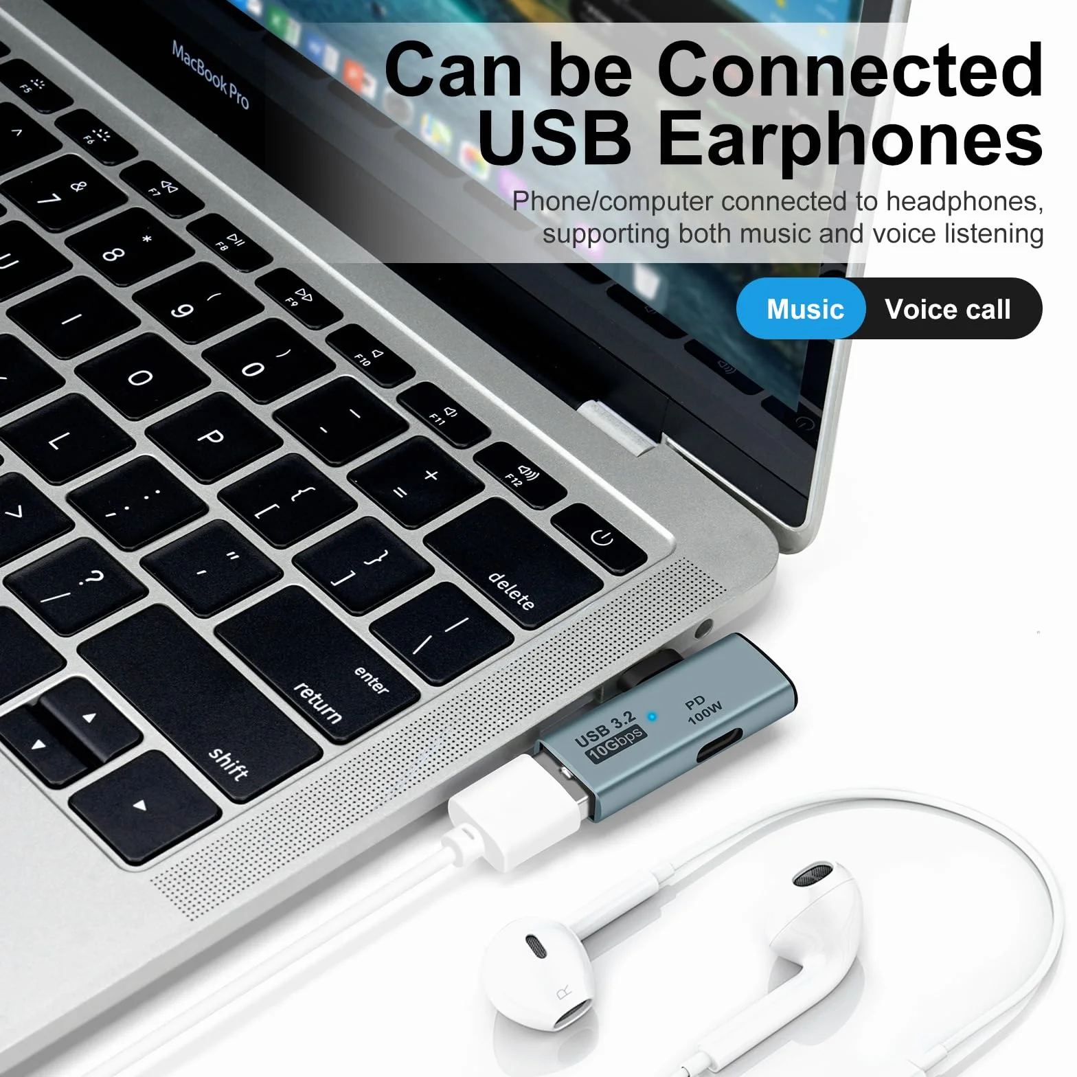 Adapter USB C OTG, typ C 100 W PD Ładowanie i ładowarka rozdzielająca USB 3.0, kompatybilna z iPhone 15 Pro Max, Google TV, Chromecast 2020, MacBook, Samsung Galaxy S22/S23